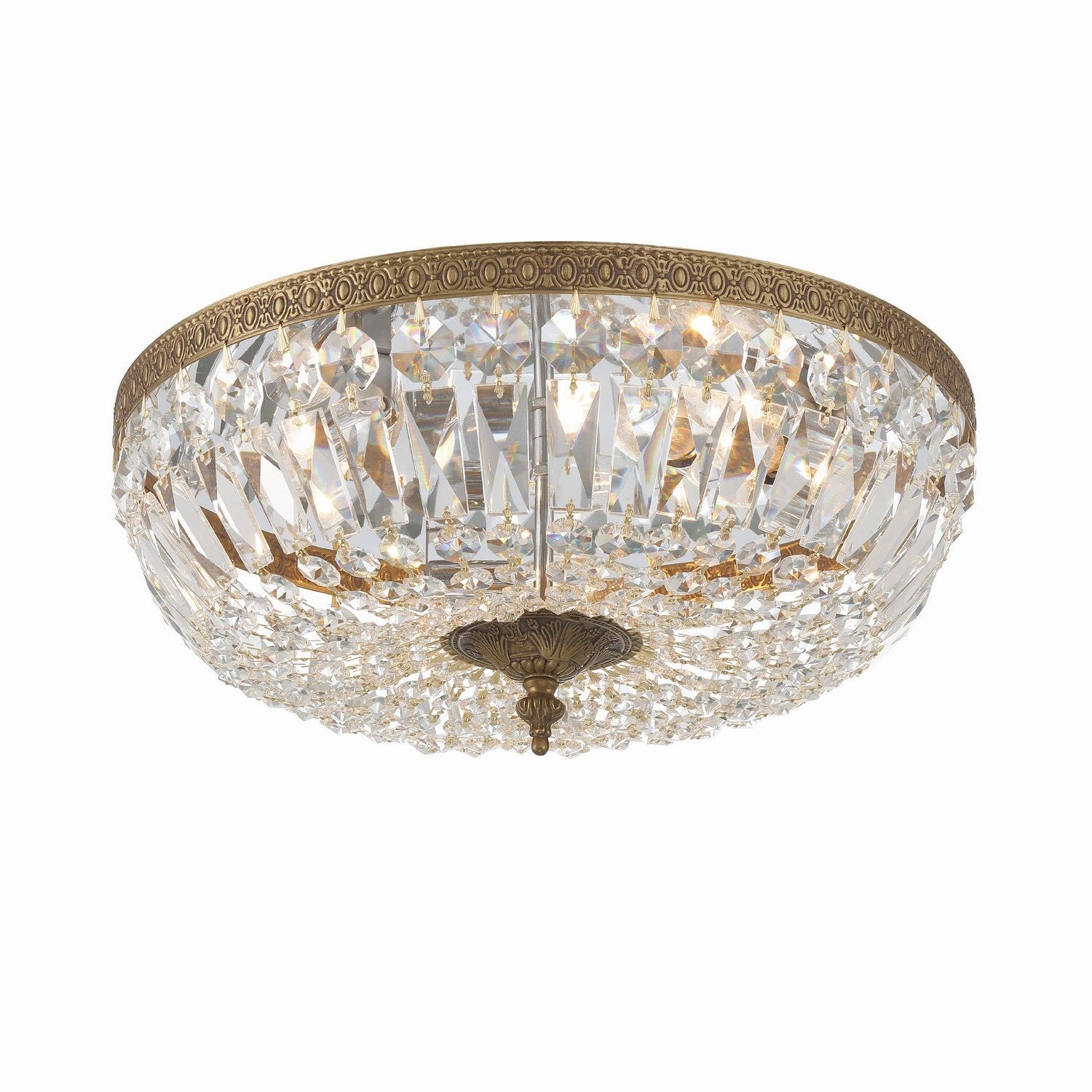 Crystorama - 716-OB-CL-MWP - Three Light Flush Mount - Ceiling Mount - Olde Brass