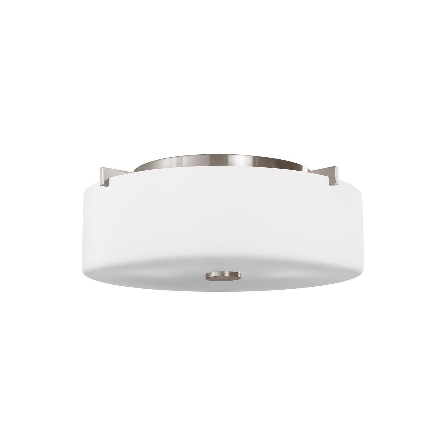 Generation Lighting - FM313BS - Two Light Flush Mount - Sunset Drive - Brushed Steel