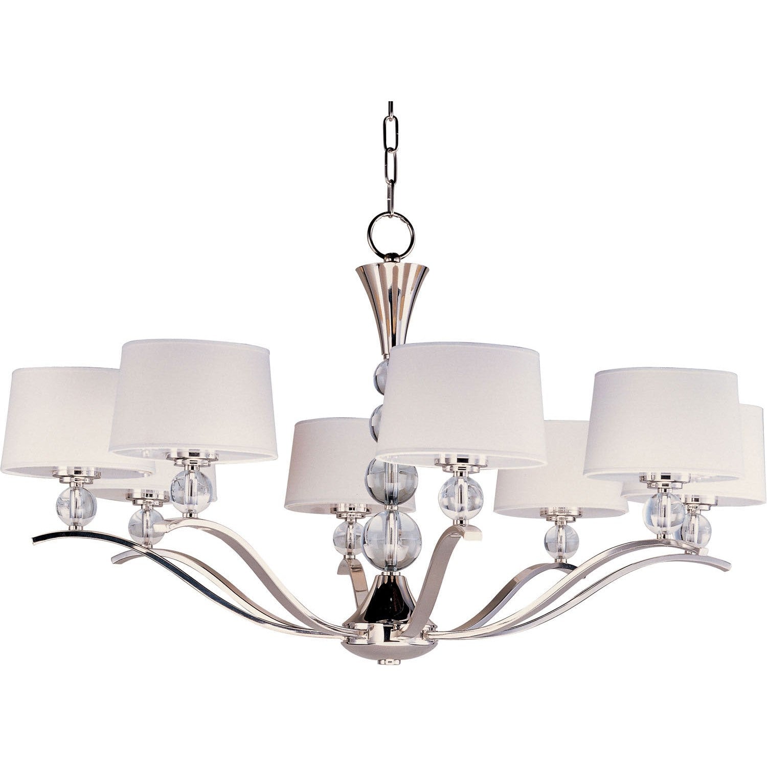 Maxim - 12758WTPN - Eight Light Chandelier - Rondo - Polished Nickel