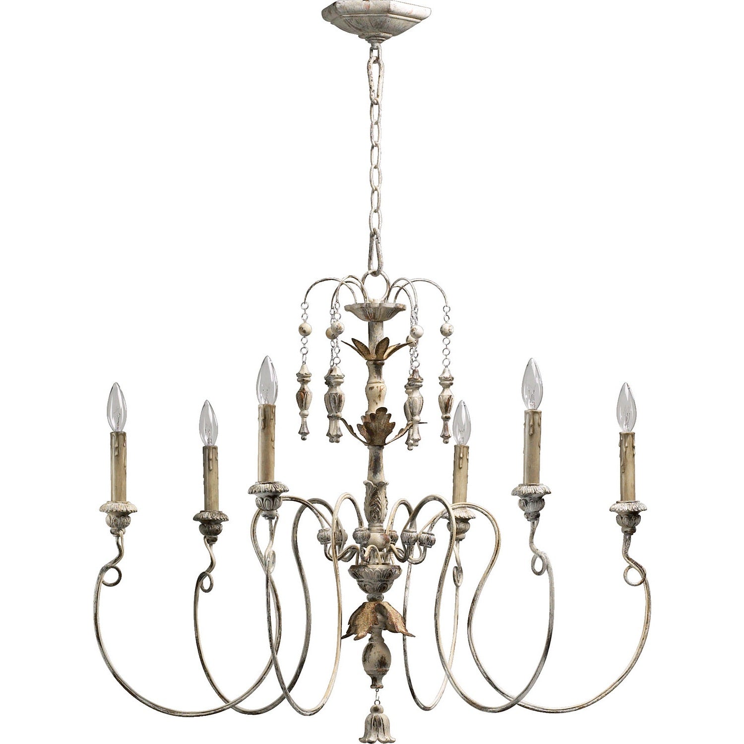 Quorum - 6006-6-70 - Six Light Chandelier - Salento - Persian White