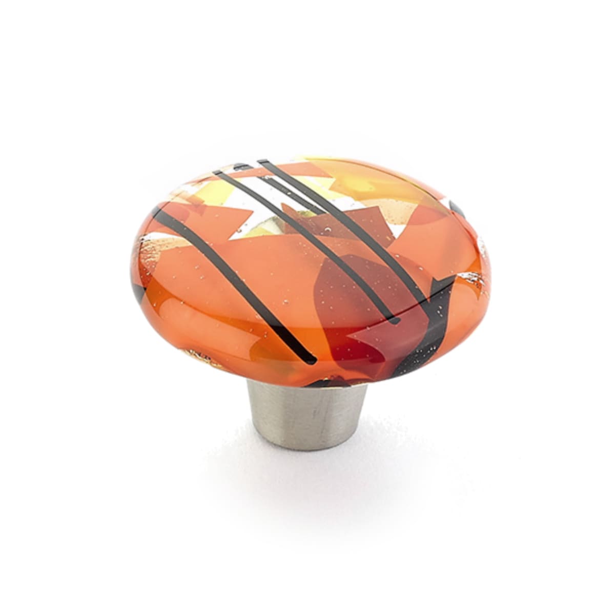 Ice 1-1/2" Modern Designer Glass Round Cabinet Knob - Made in USA