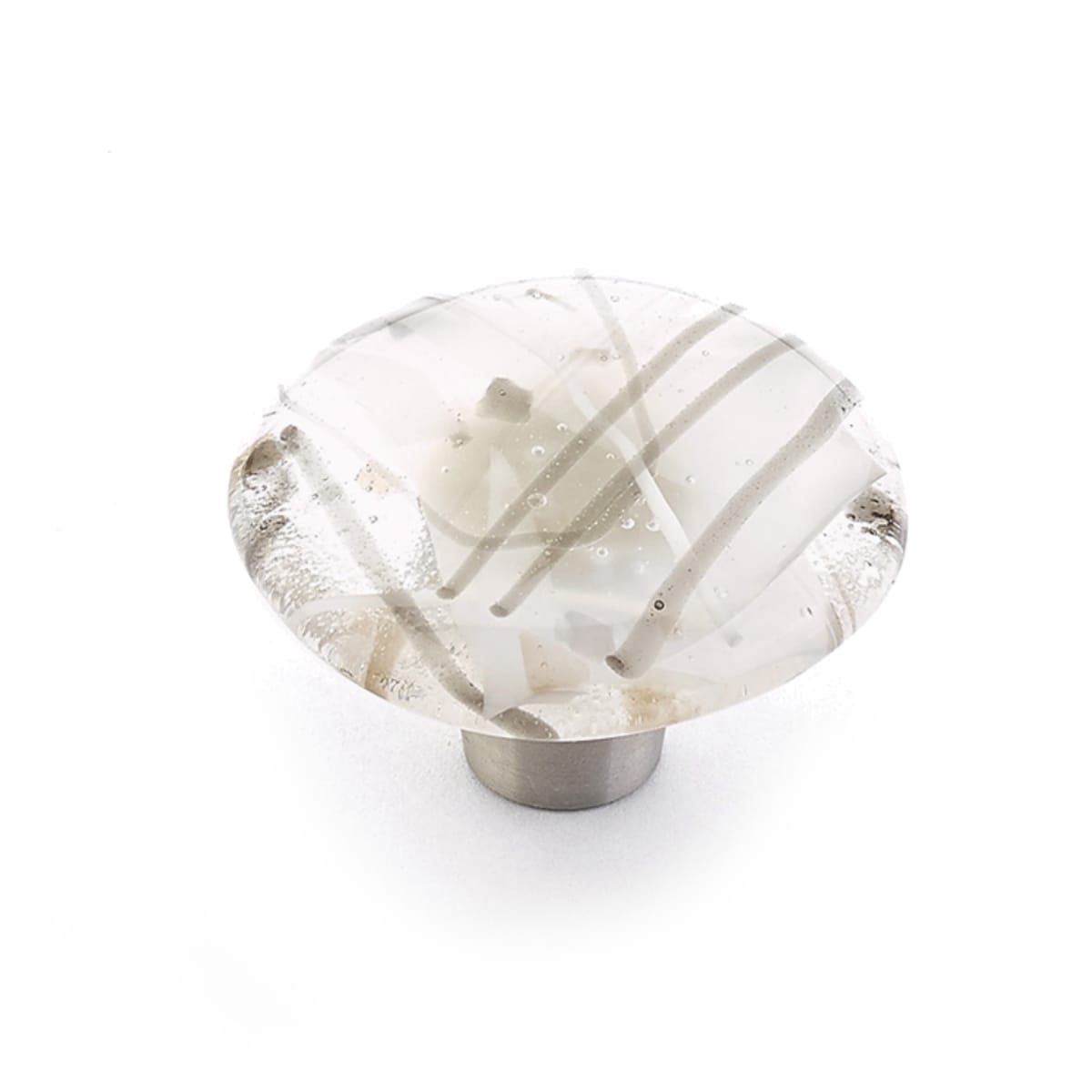 Ice 1-1/2" Modern Designer Glass Round Cabinet Knob - Made in USA