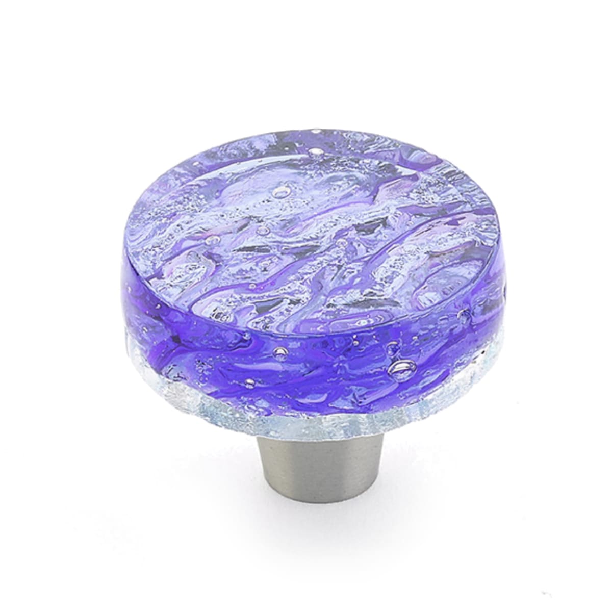 Ice 1-1/2" Modern Designer Glass Round Cabinet Knob - Made in USA