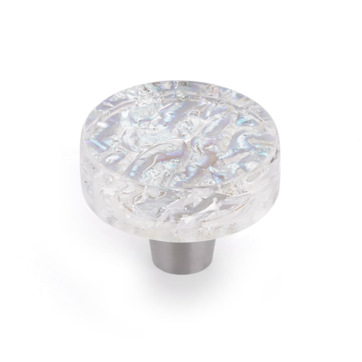 Ice 1-1/2" Modern Designer Glass Round Cabinet Knob - Made in USA