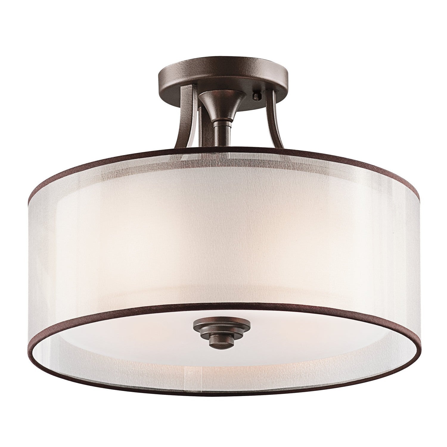 Kichler - 42386MIZ - Three Light Semi Flush Mount - Lacey - Mission Bronze