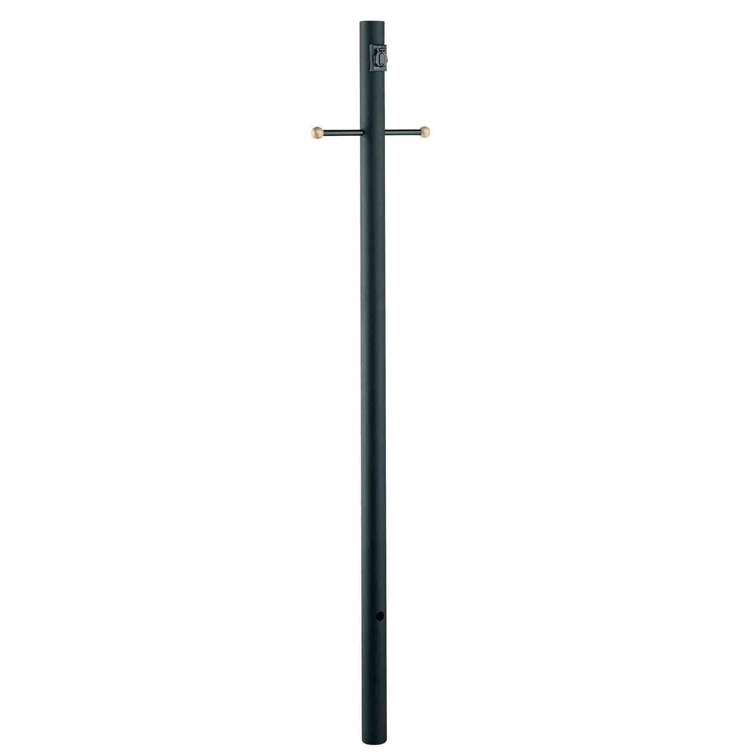Acclaim Lighting - 98BK - Post With Outlet And Cross Arm - Direct Burial Lamp Posts - Matte Black