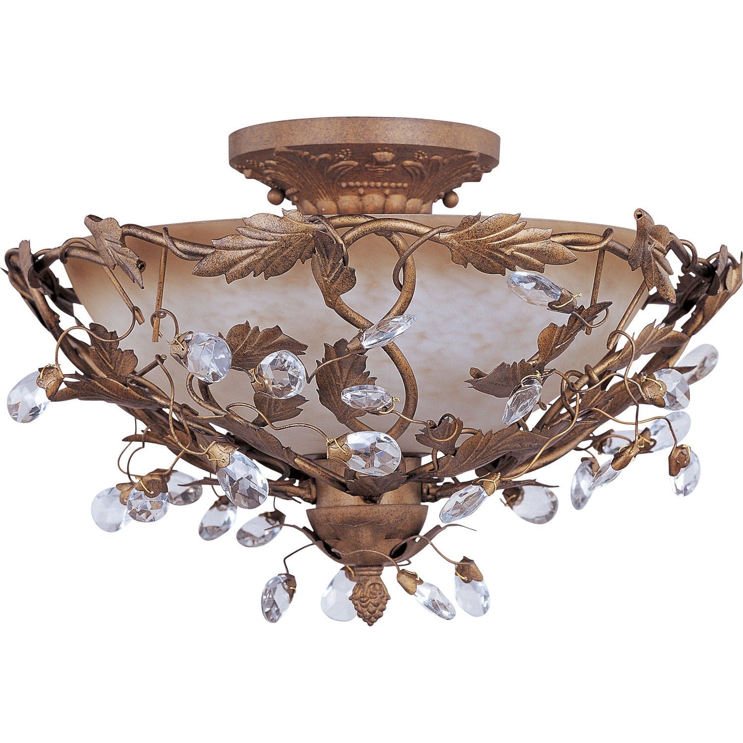 Maxim - 2859EG - Three Light Semi-Flush Mount - Elegante - Etruscan Gold