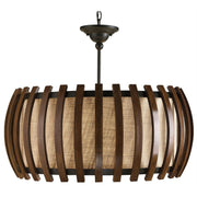 Currey and Company - 9096 - One Light Pendant - Dado Semi-Flush Mount - Old Iron/Polished Fruitwood