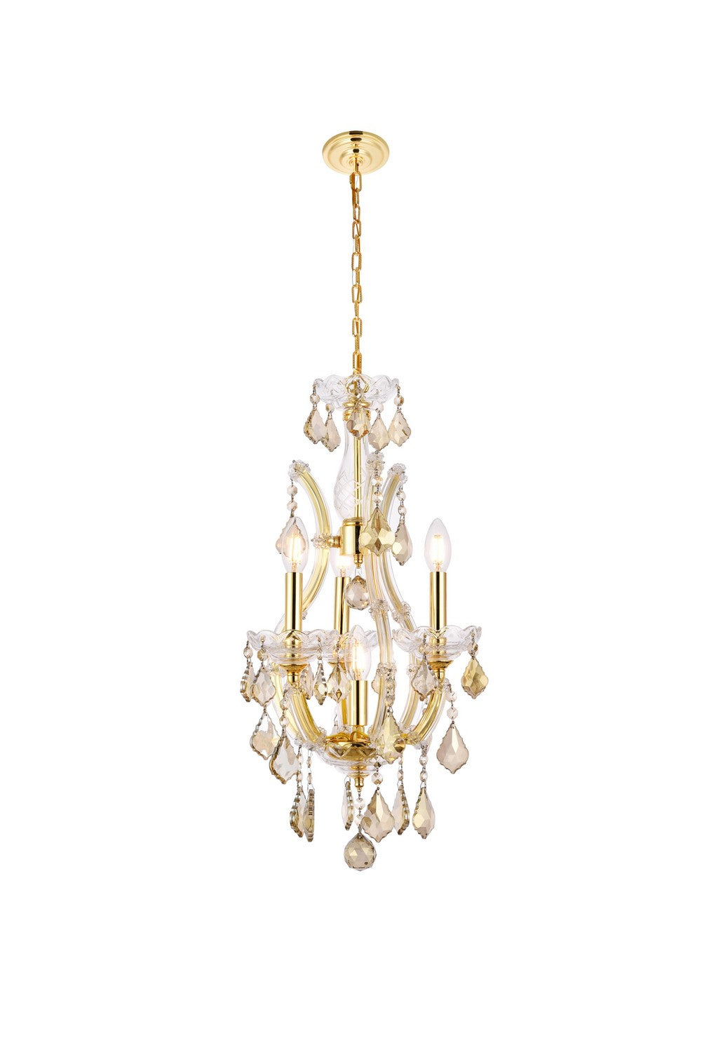 Elegant Lighting - 2800D12G-GT/RC - Four Light Pendant - Maria Theresa - Gold