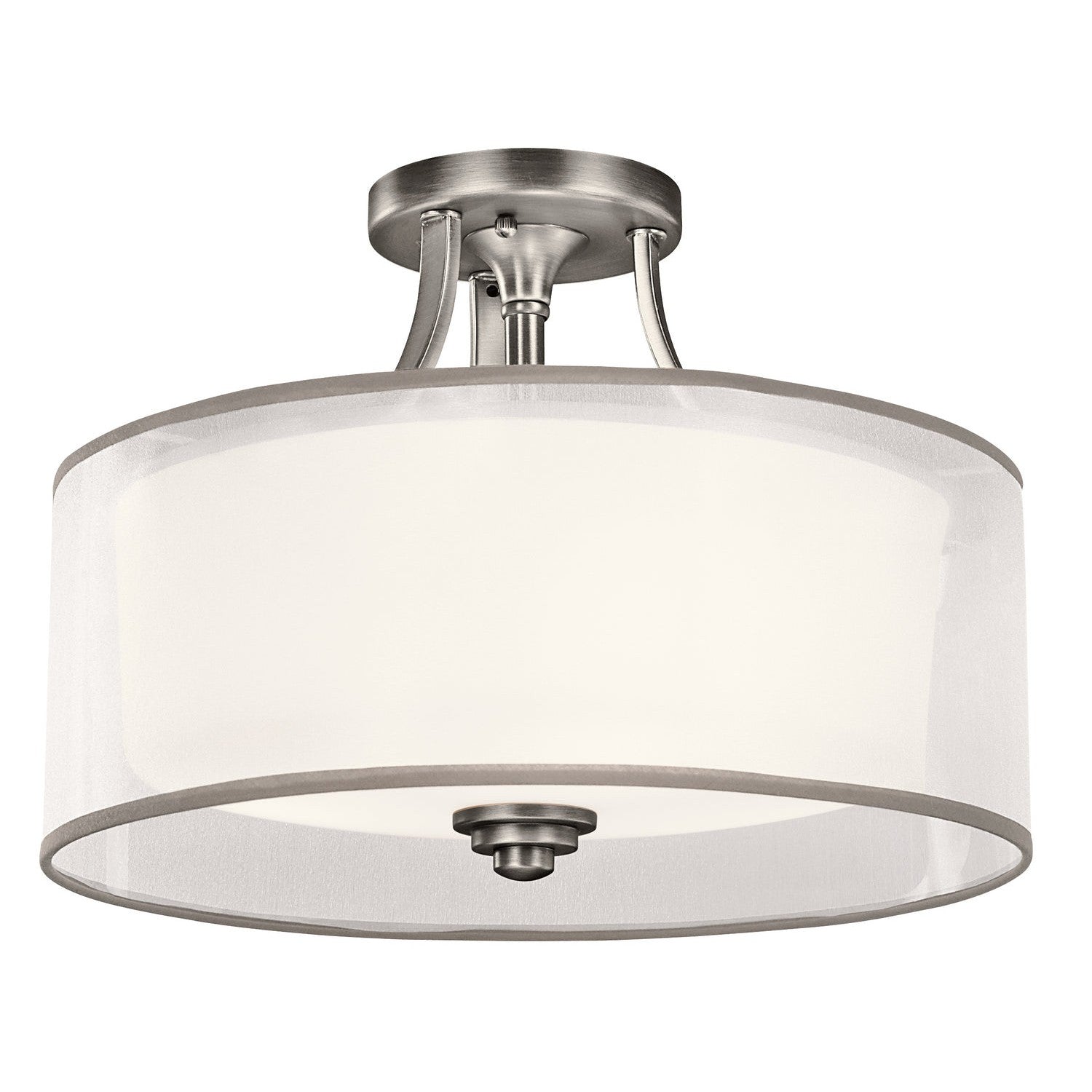 Kichler - 42386AP - Three Light Semi Flush Mount - Lacey - Antique Pewter
