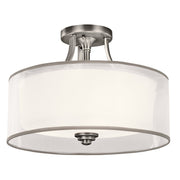 Kichler - 42386AP - Three Light Semi Flush Mount - Lacey - Antique Pewter