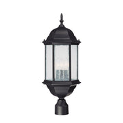 Capital Lighting - 9837BK - Three Light Outdoor Post Lantern - Main Street - Black