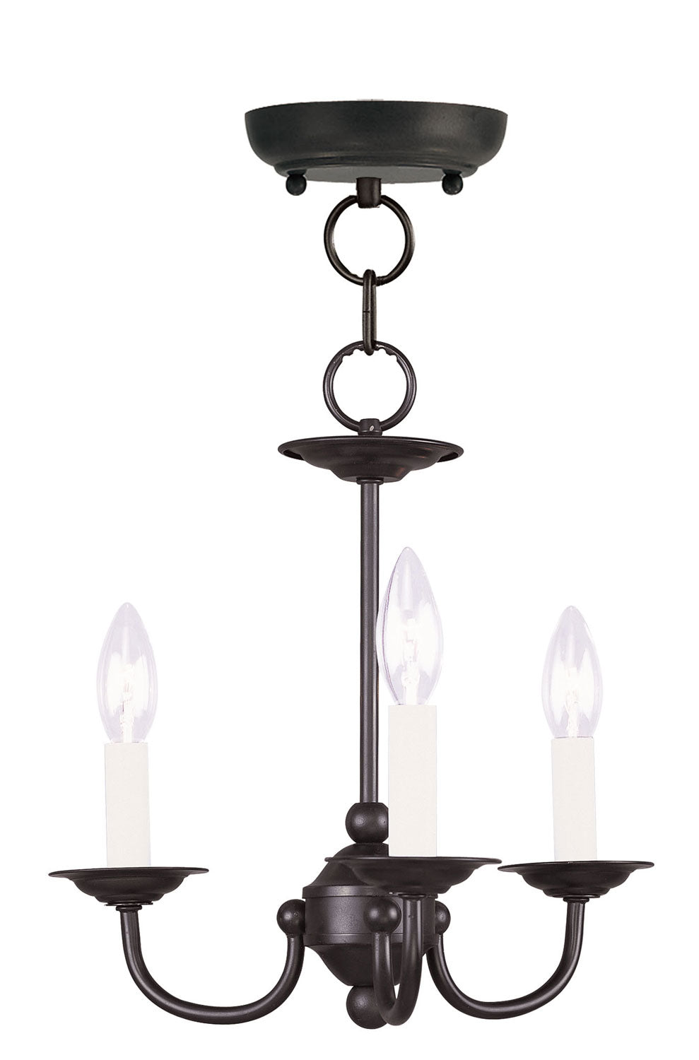 Livex Lighting - 4153-04 - Three Light Mini Chandelier - Home Basics - Black