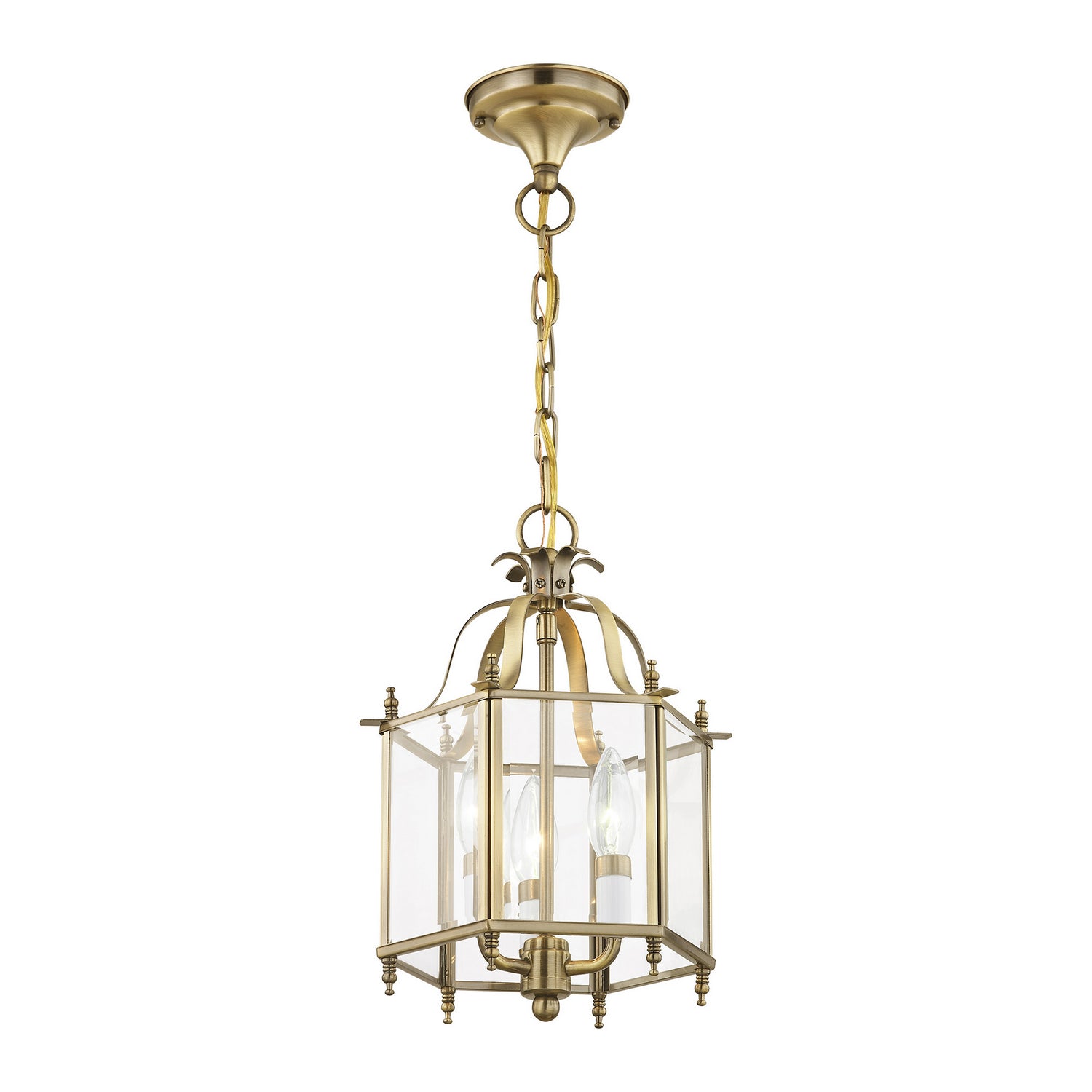 Livex Lighting - 4403-01 - Three Light Mini Pendant/Ceiling Mount - Livingston - Antique Brass