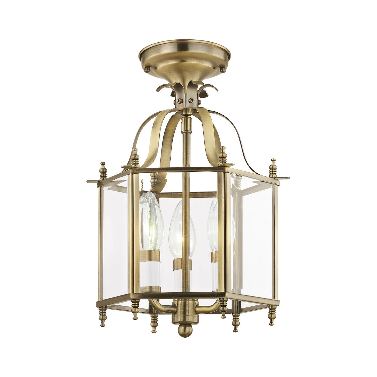 Livex Lighting - 4403-01 - Three Light Mini Pendant/Ceiling Mount - Livingston - Antique Brass