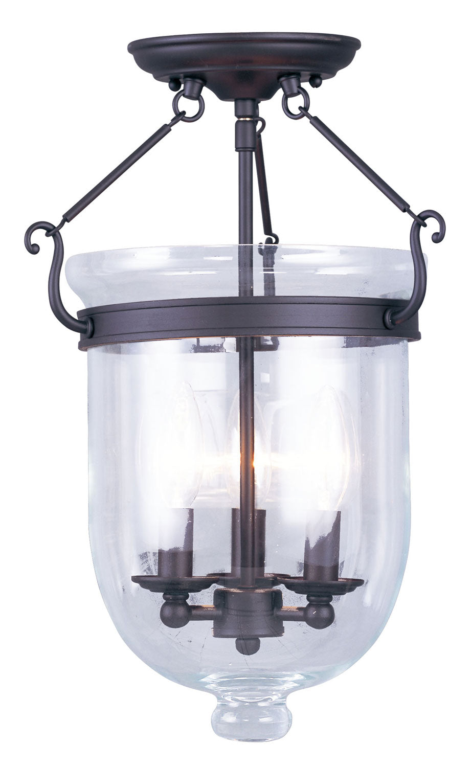 Livex Lighting - 5062-07 - Three Light Ceiling Mount - Jefferson - Bronze