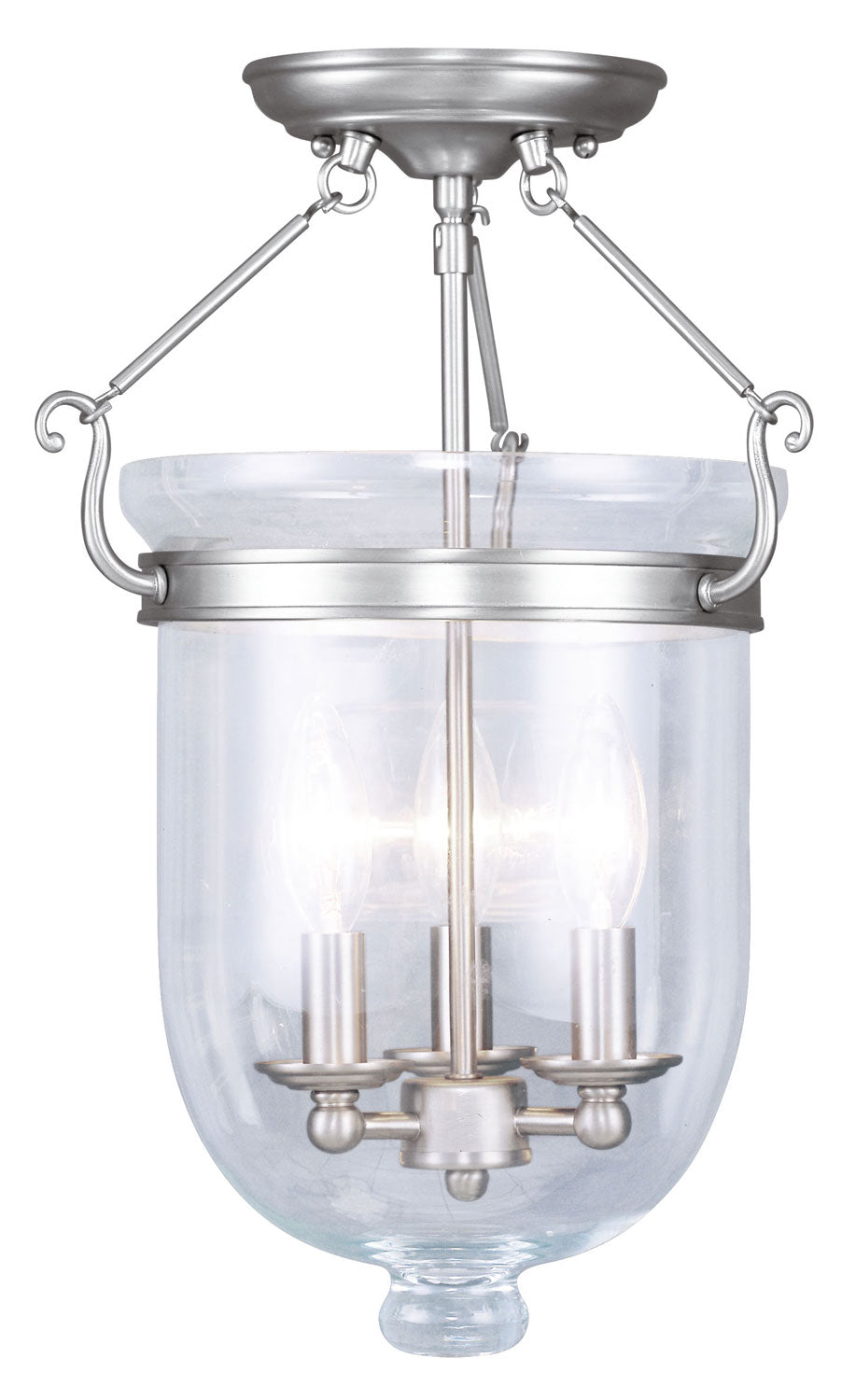 Livex Lighting - 5062-91 - Three Light Ceiling Mount - Jefferson - Brushed Nickel
