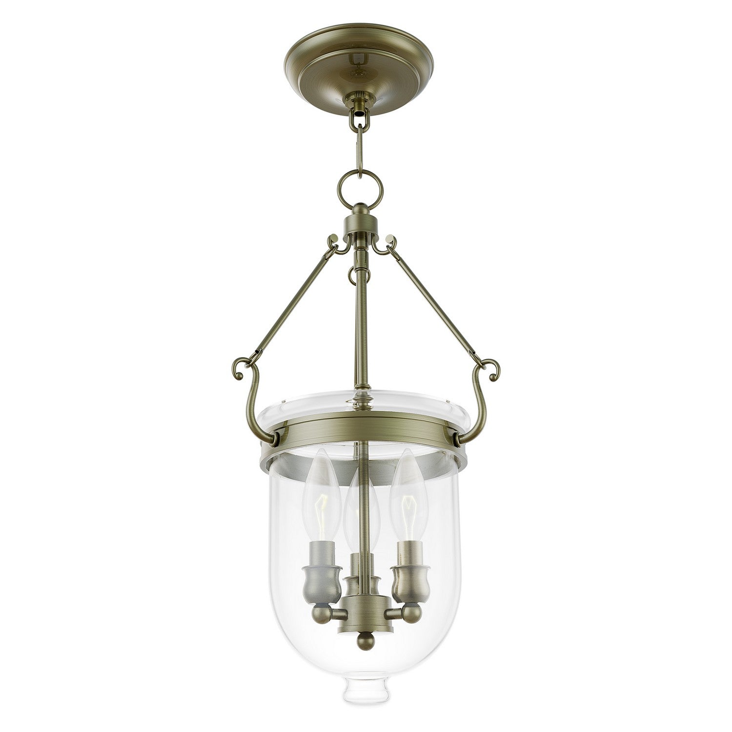 Livex Lighting - 5063-01 - Three Light Pendant - Jefferson - Antique Brass