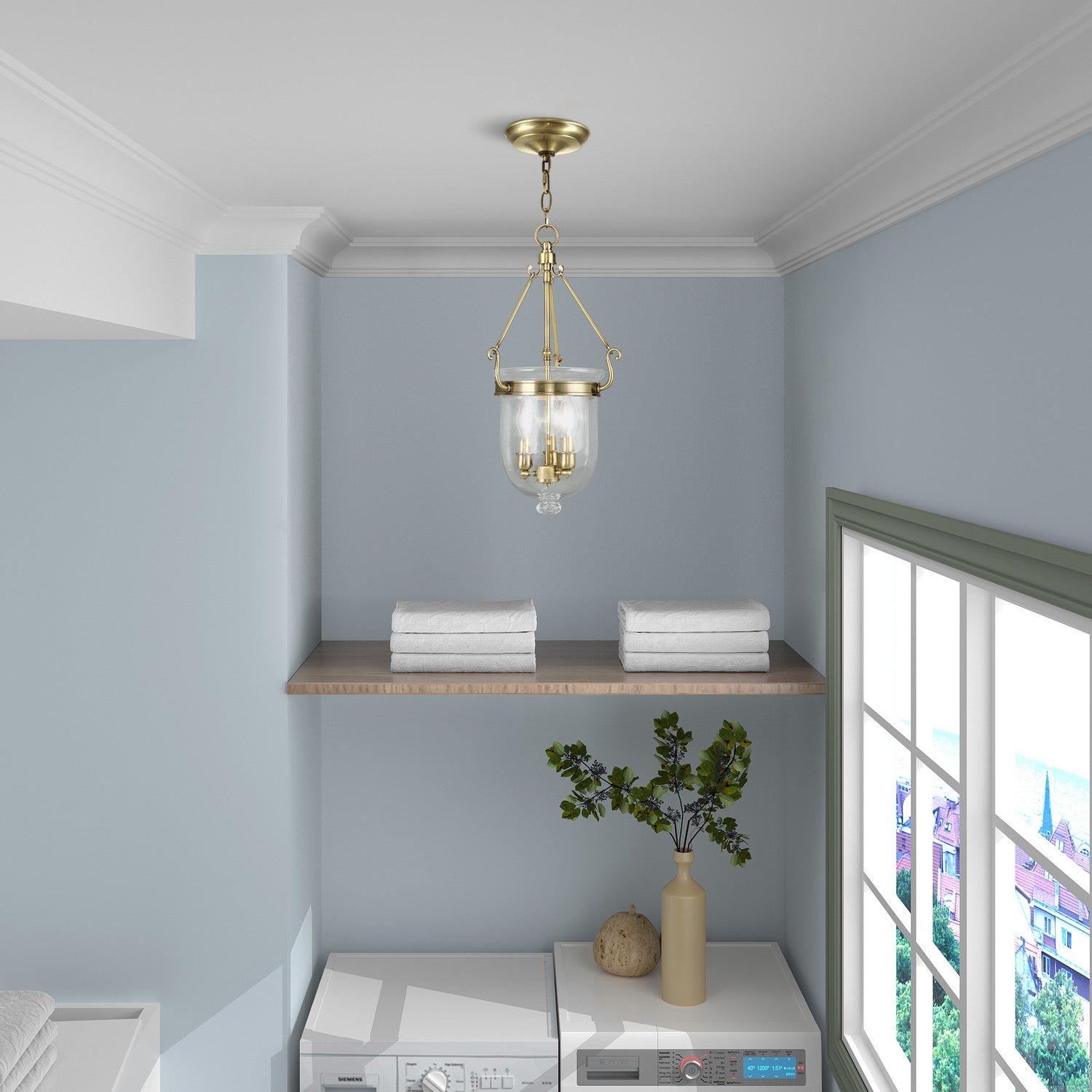 Livex Lighting - 5063-01 - Three Light Pendant - Jefferson - Antique Brass