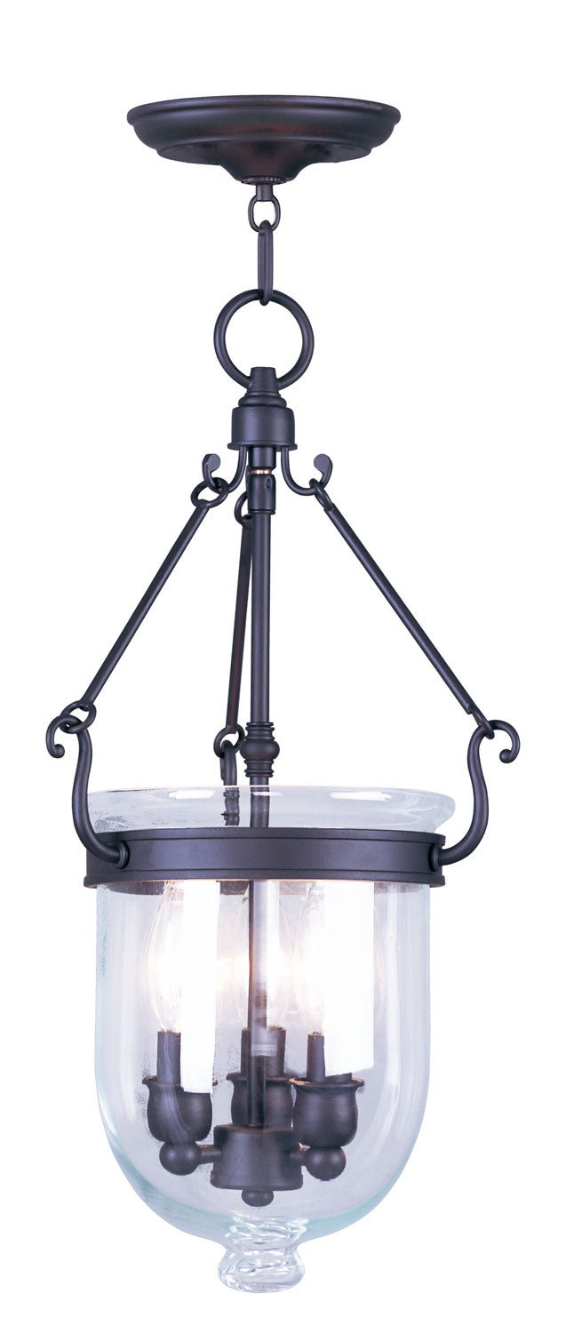 Livex Lighting - 5063-07 - Three Light Pendant - Jefferson - Bronze