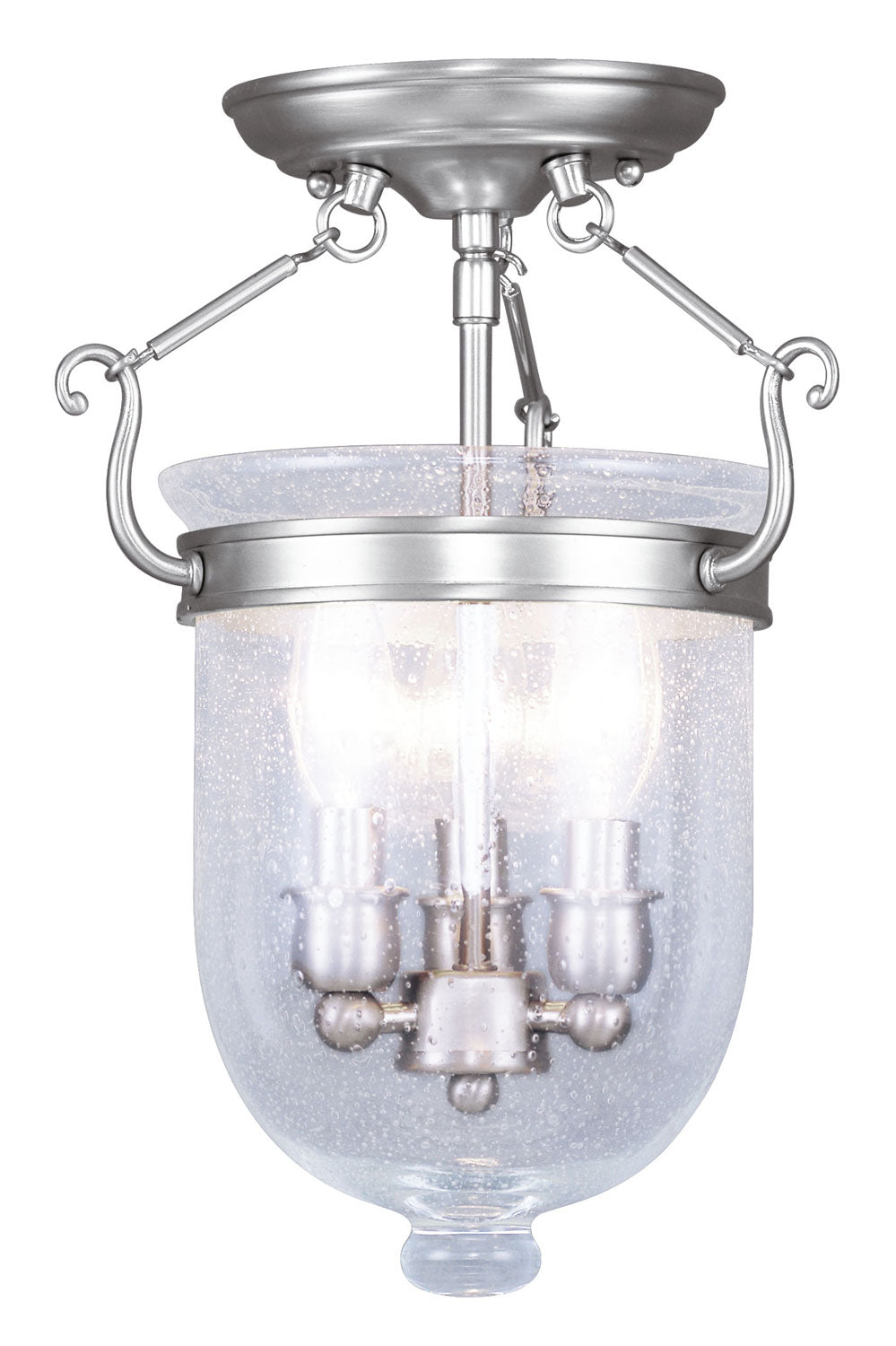 Livex Lighting - 5081-91 - Three Light Ceiling Mount - Jefferson - Brushed Nickel