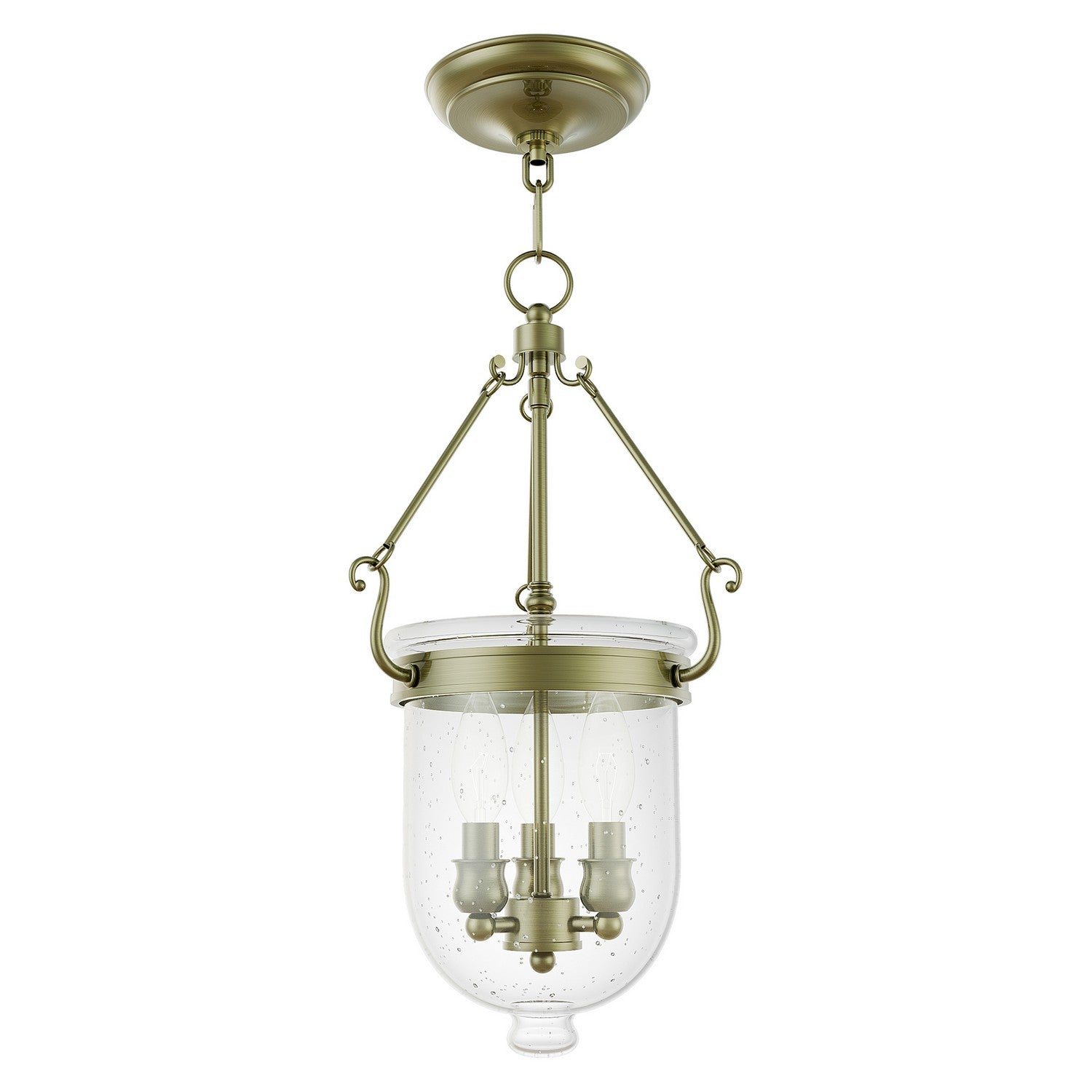 Livex Lighting - 5083-01 - Three Light Pendant - Jefferson - Antique Brass