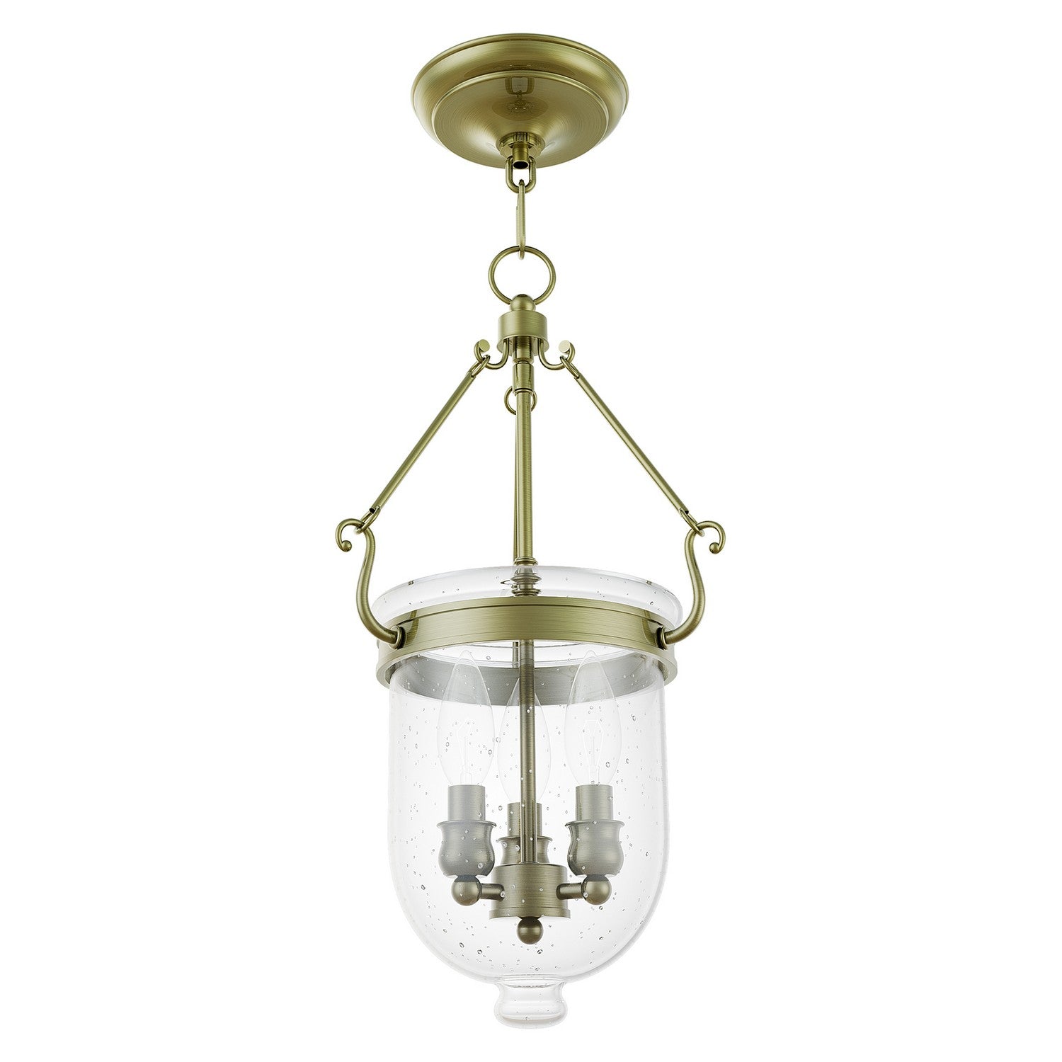 Livex Lighting - 5083-01 - Three Light Pendant - Jefferson - Antique Brass