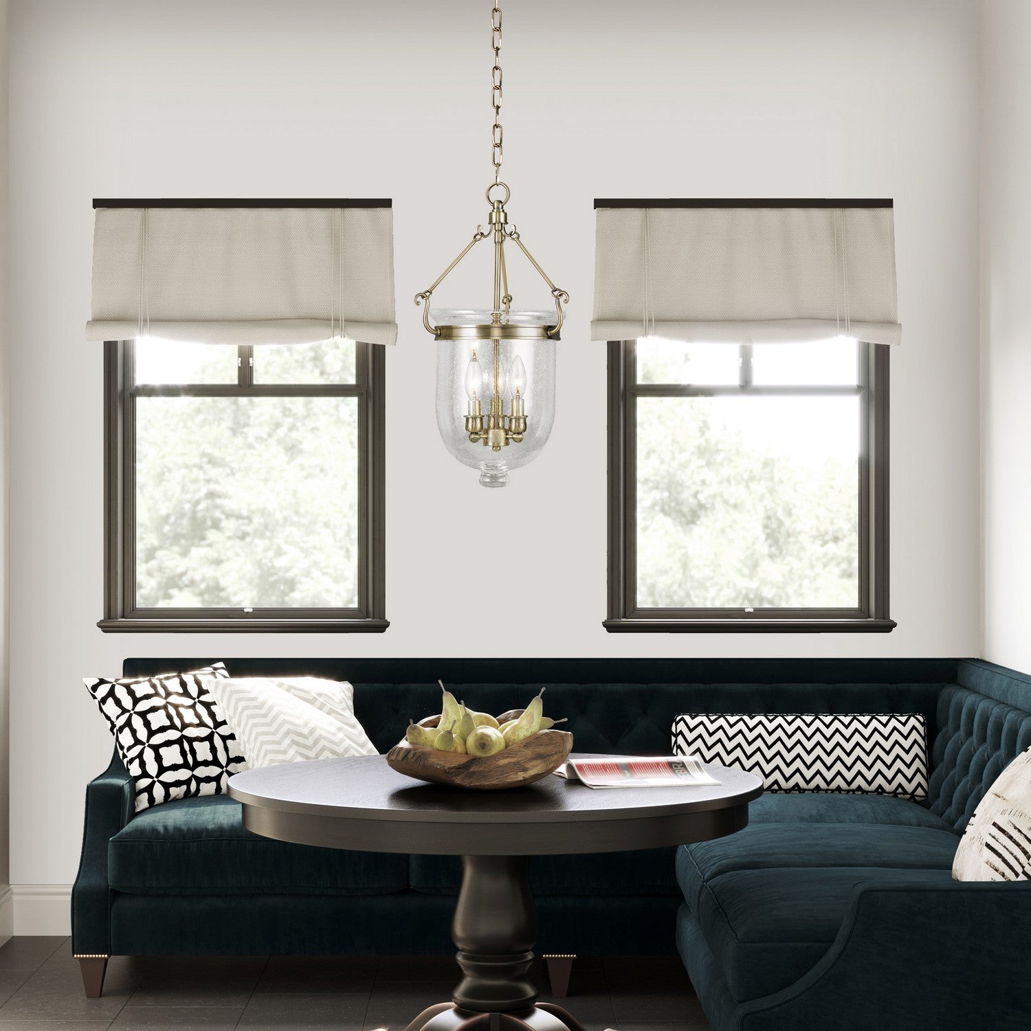 Livex Lighting - 5083-01 - Three Light Pendant - Jefferson - Antique Brass