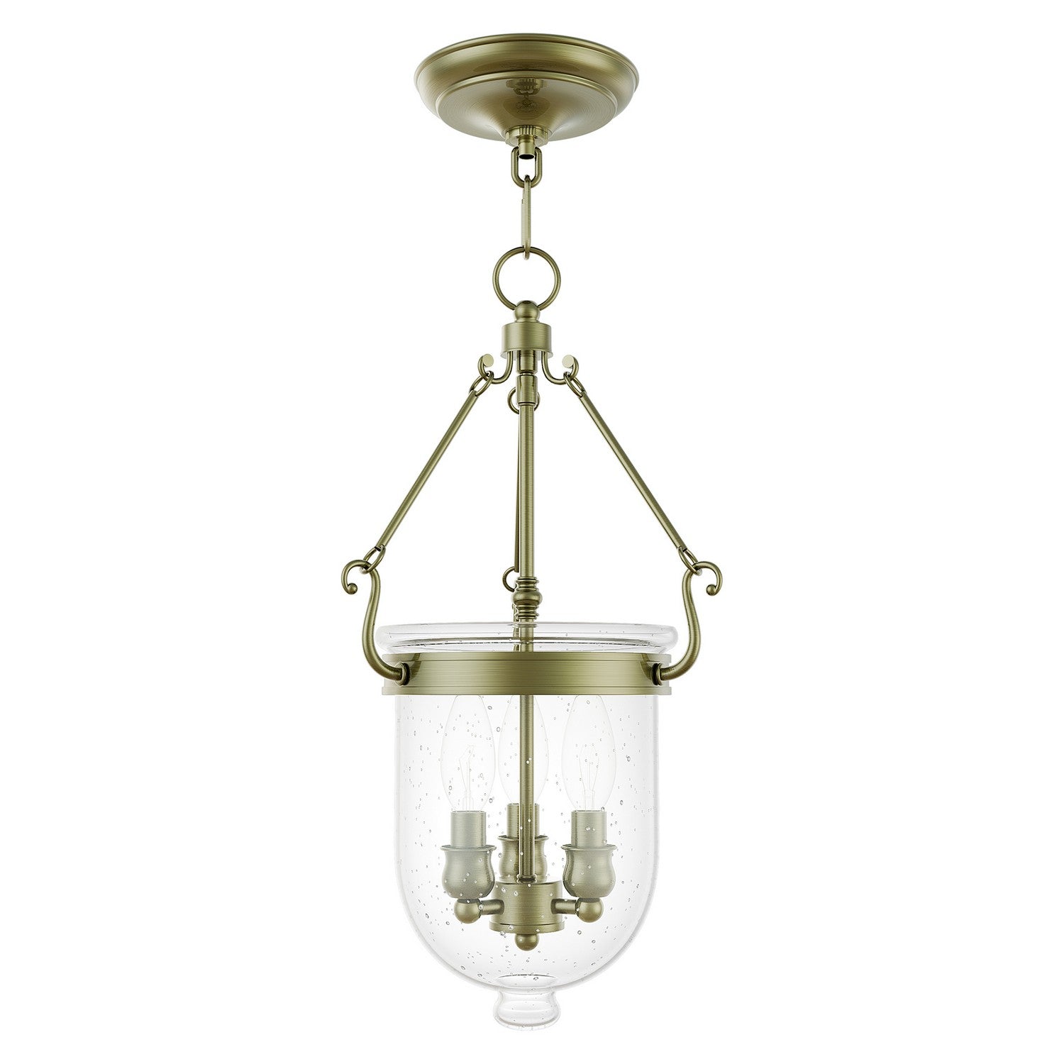 Livex Lighting - 5083-01 - Three Light Pendant - Jefferson - Antique Brass