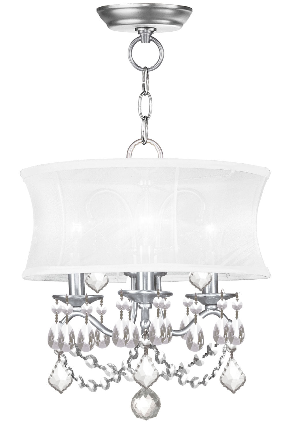 Livex Lighting - 6303-91 - Three Light Mini Chandelier/Ceiling Mount - Newcastle - Brushed Nickel