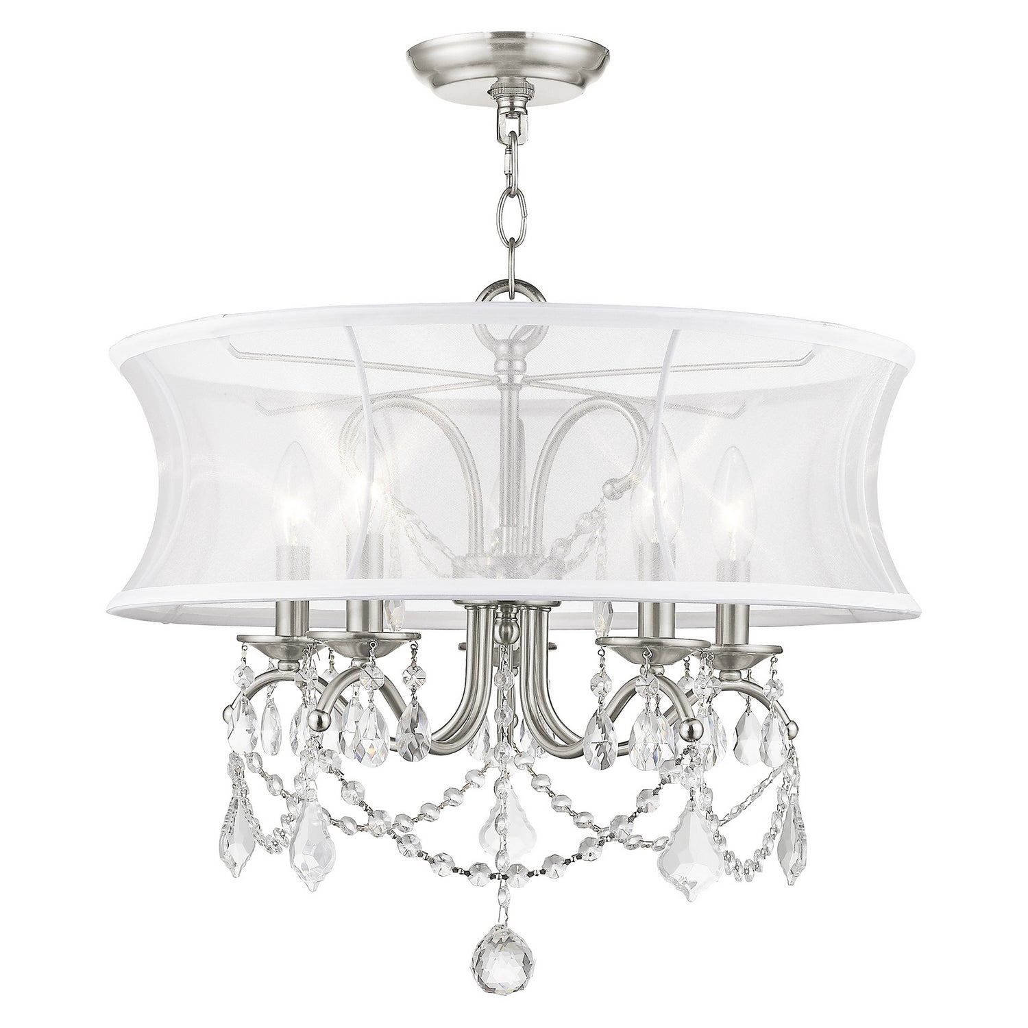 Livex Lighting - 6305-91 - Five Light Chandelier - Newcastle - Brushed Nickel