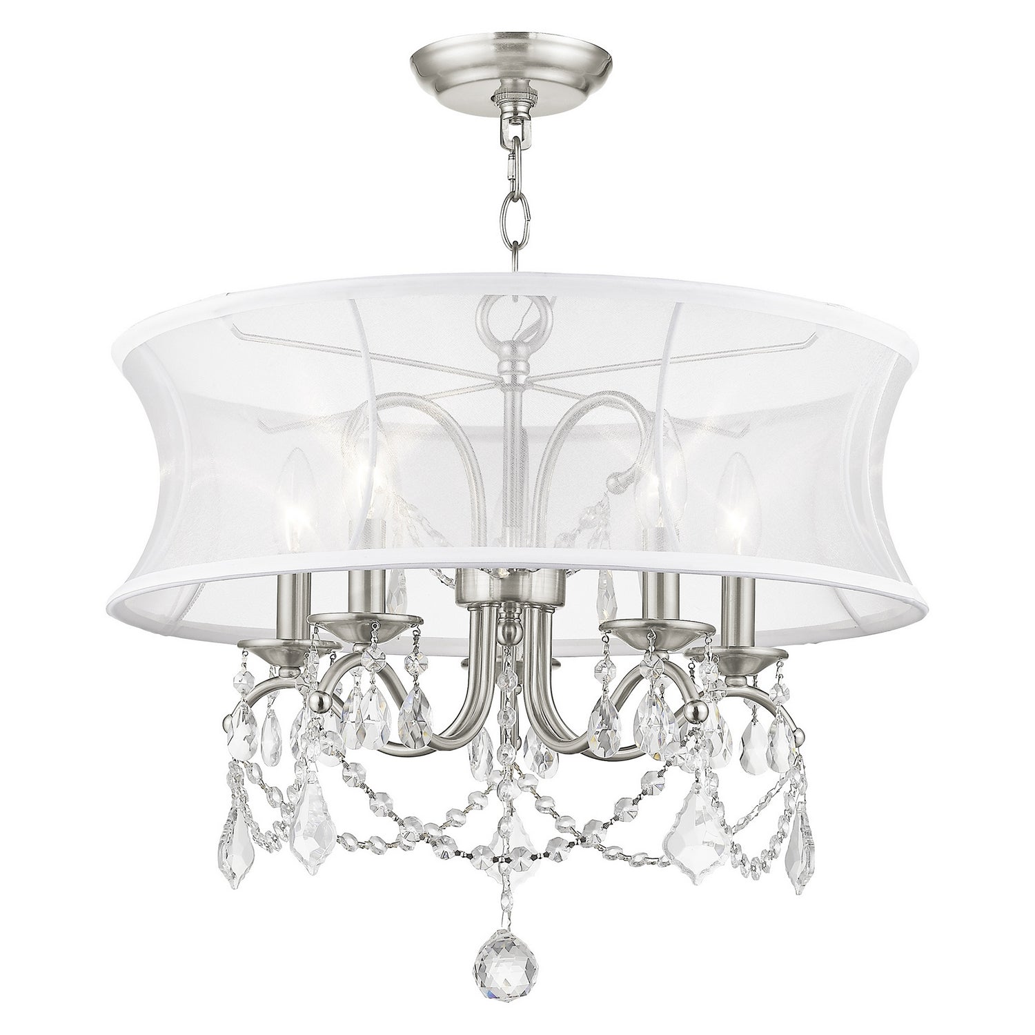 Livex Lighting - 6305-91 - Five Light Chandelier - Newcastle - Brushed Nickel