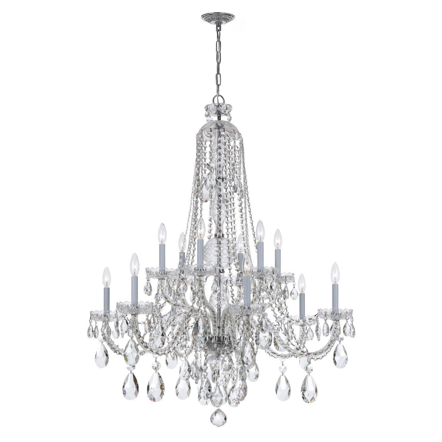 Crystorama - 1112-CH-CL-SAQ - 12 Light Chandelier - Traditional Crystal - Polished Chrome