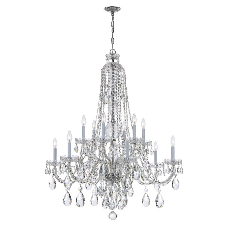 Crystorama - 1112-CH-CL-SAQ - 12 Light Chandelier - Traditional Crystal - Polished Chrome