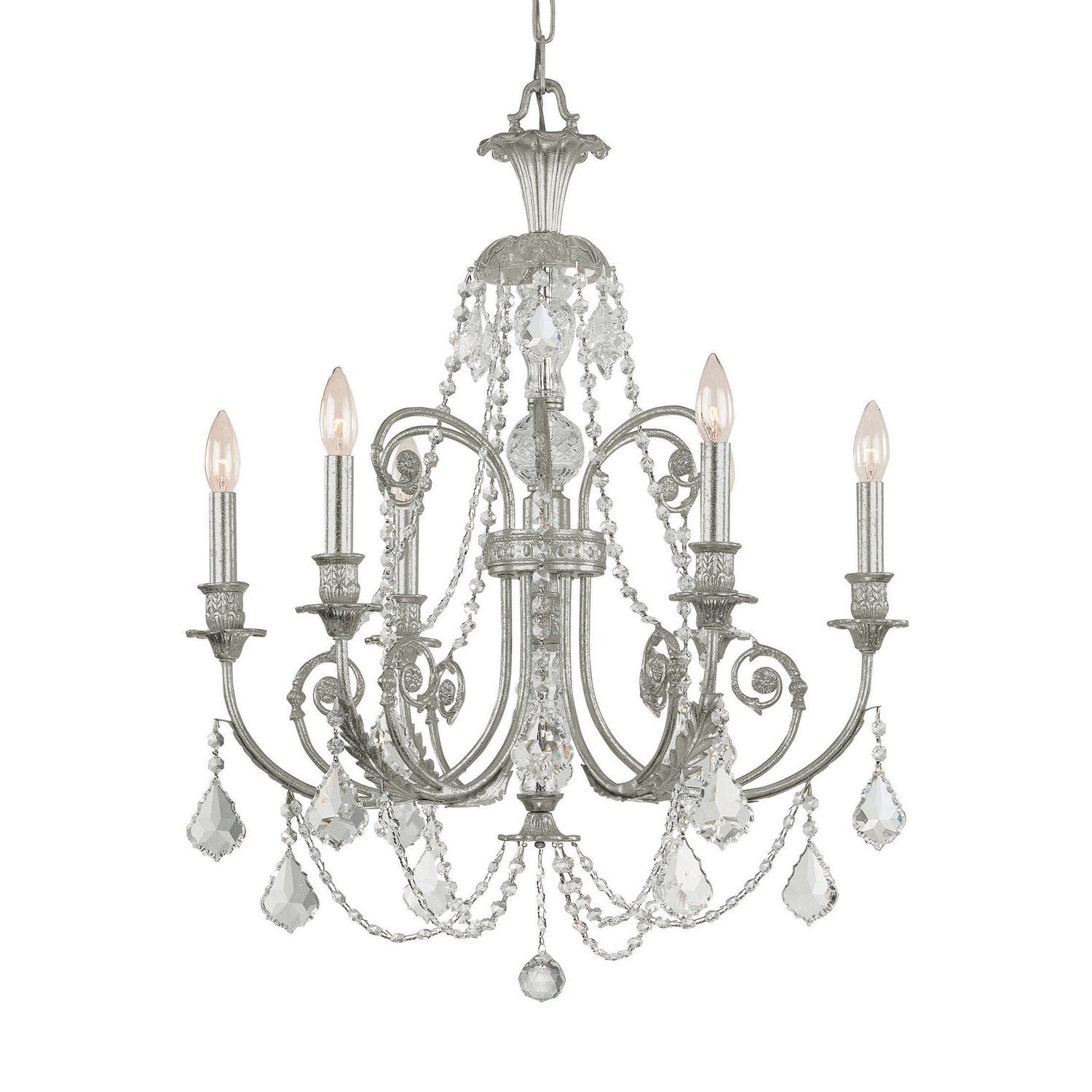 Crystorama - 5116-OS-CL-S - Six Light Chandelier - Regis - Olde Silver