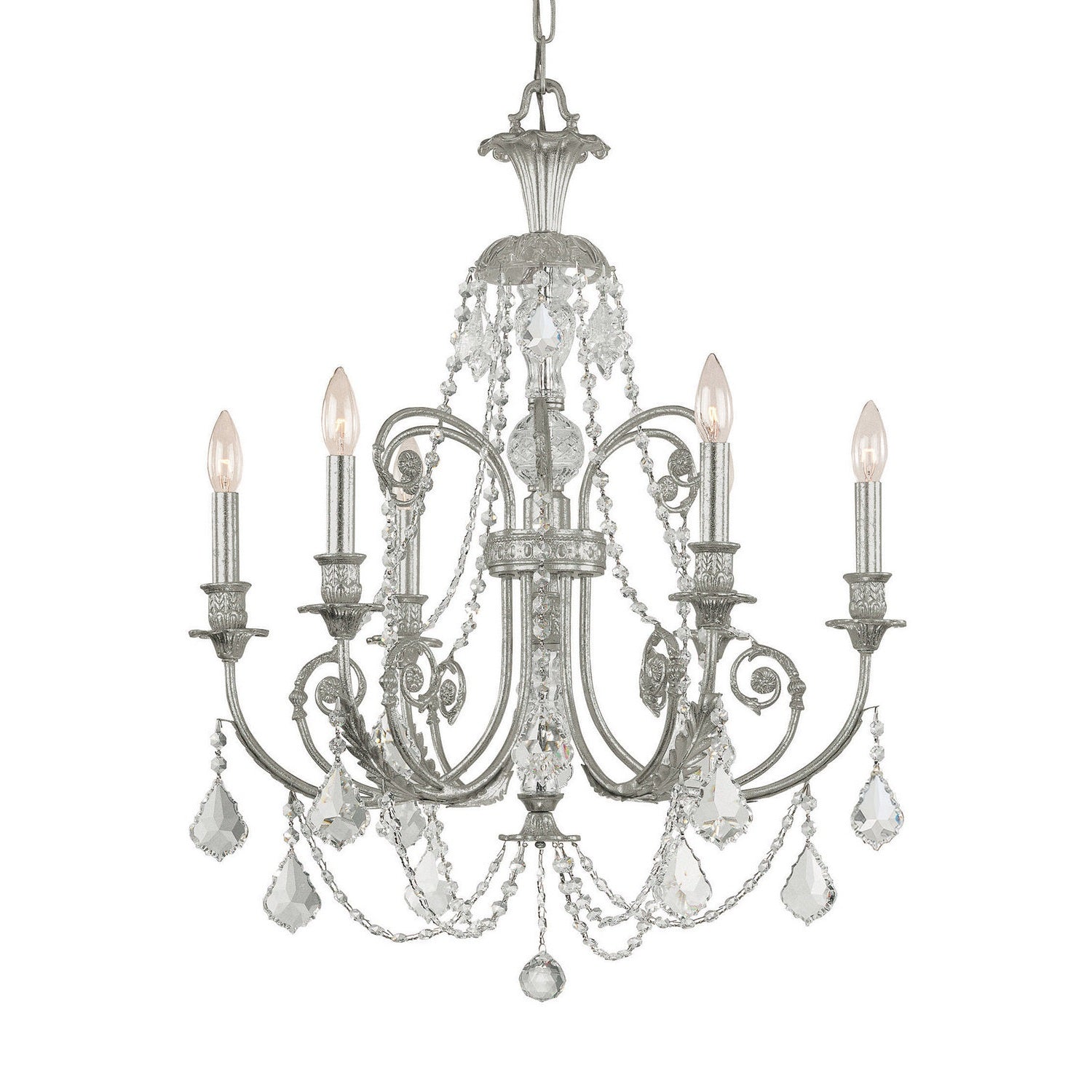 Crystorama - 5116-OS-CL-SAQ - Six Light Chandelier - Regis - Olde Silver