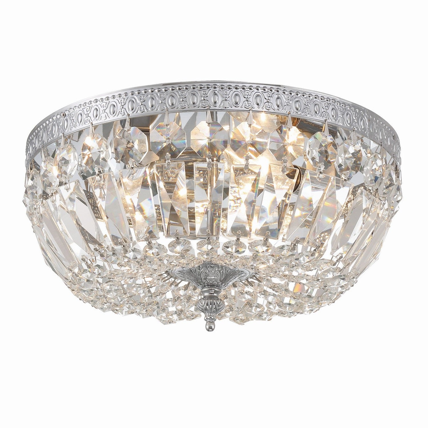 Crystorama - 712-CH-CL-SAQ - Three Light Flush Mount - Ceiling Mount - Polished Chrome