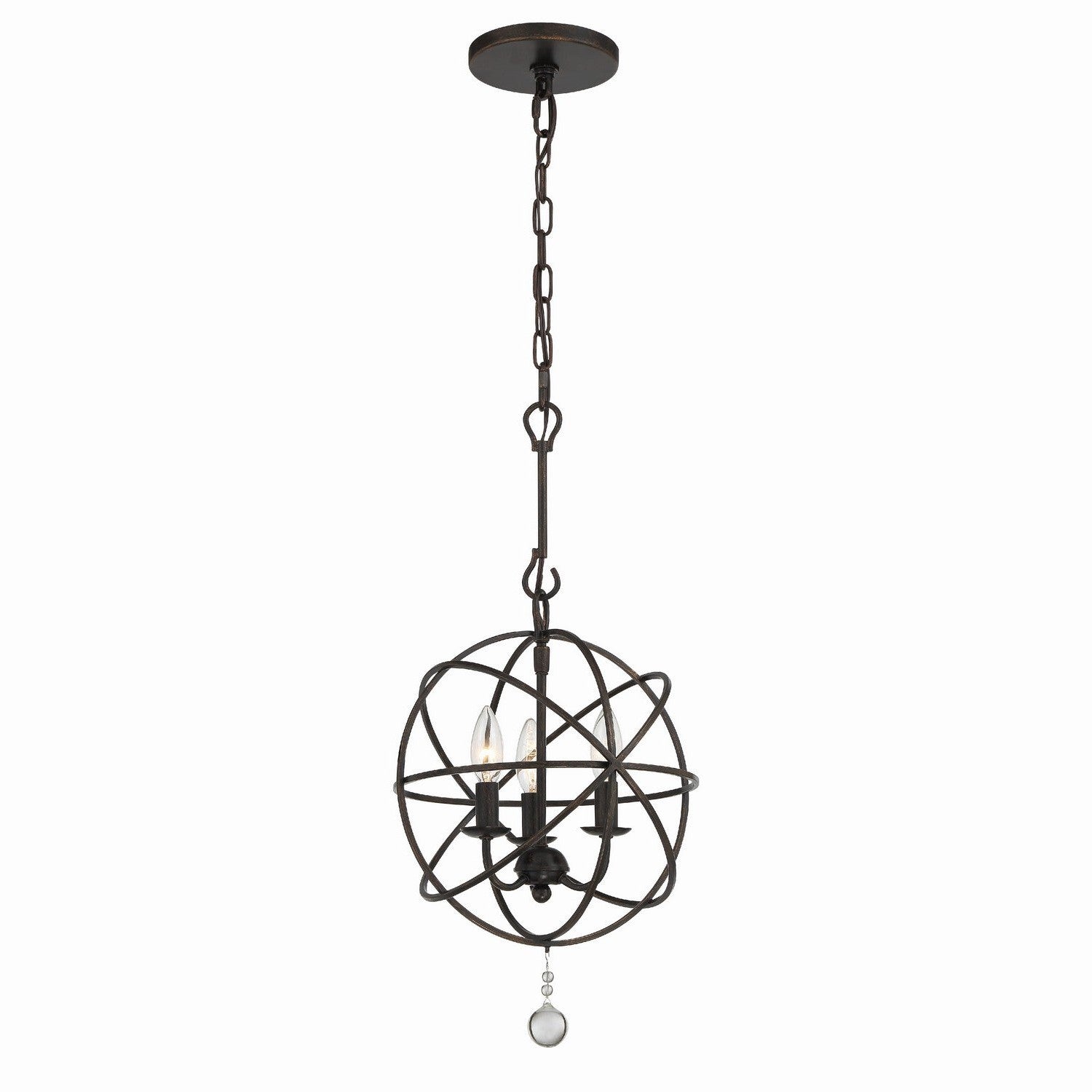 Crystorama - 9225-EB - Three Light Mini Chandelier - Solaris - English Bronze