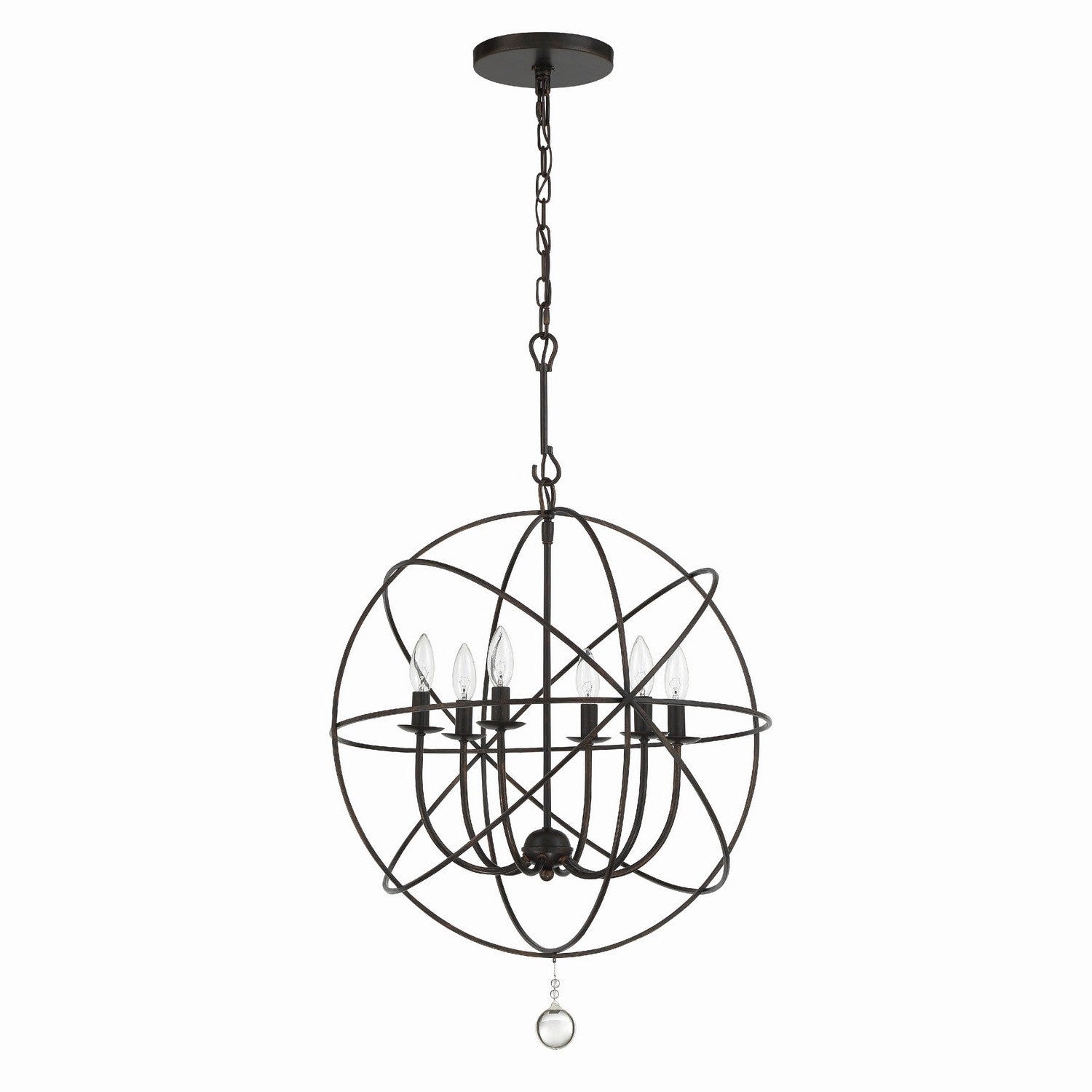 Crystorama - 9226-EB - Six Light Chandelier - Solaris - English Bronze