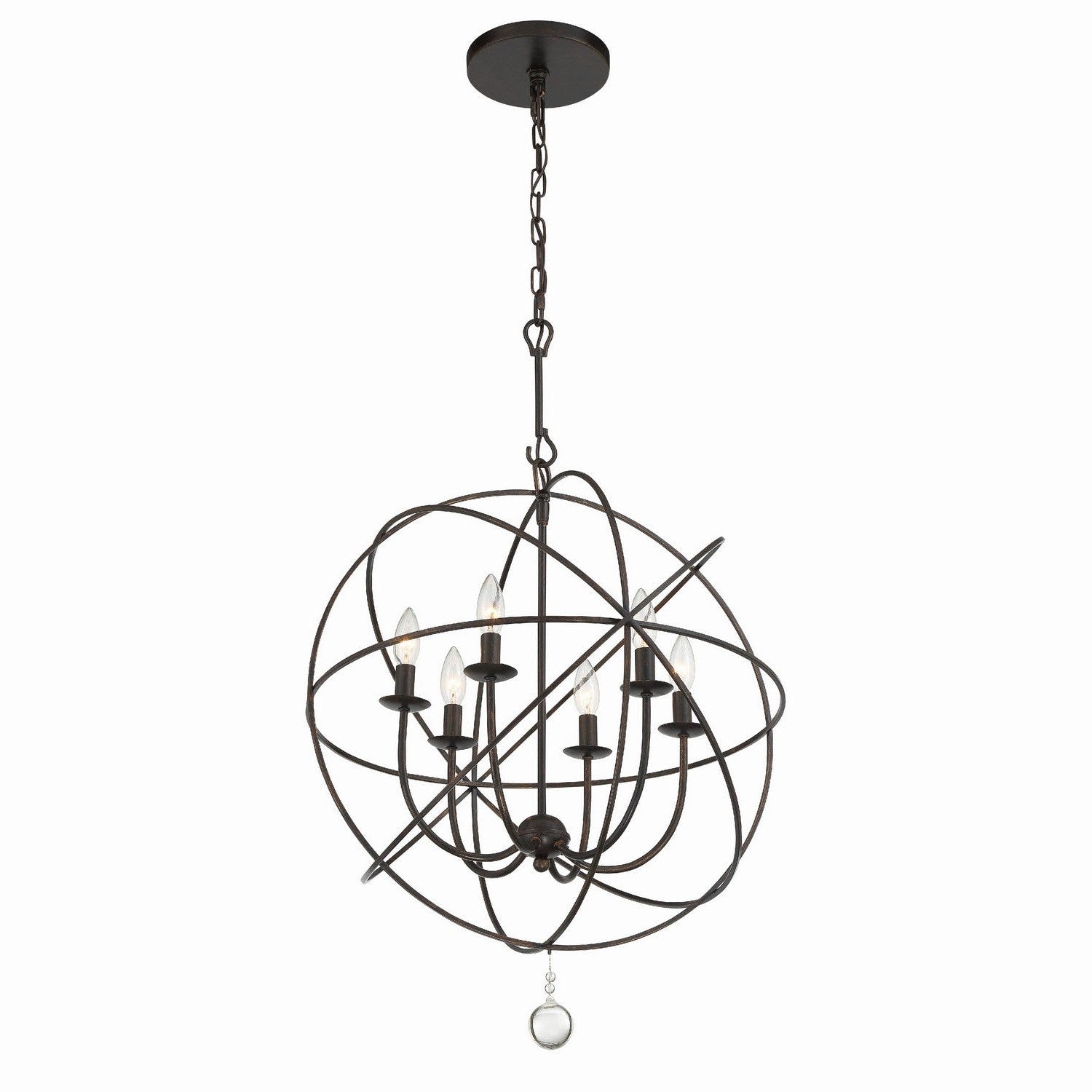 Crystorama - 9226-EB - Six Light Chandelier - Solaris - English Bronze