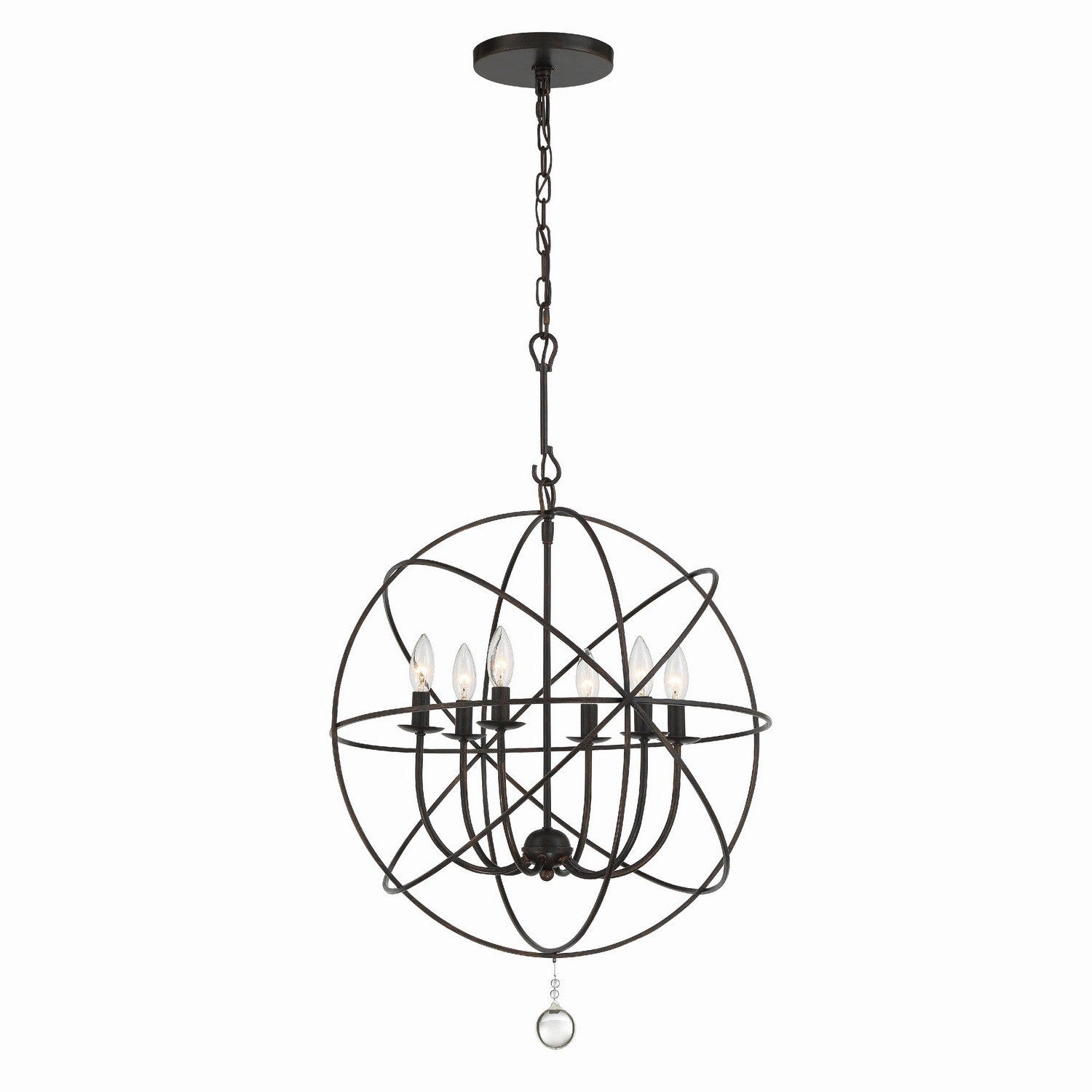 Crystorama - 9226-EB - Six Light Chandelier - Solaris - English Bronze