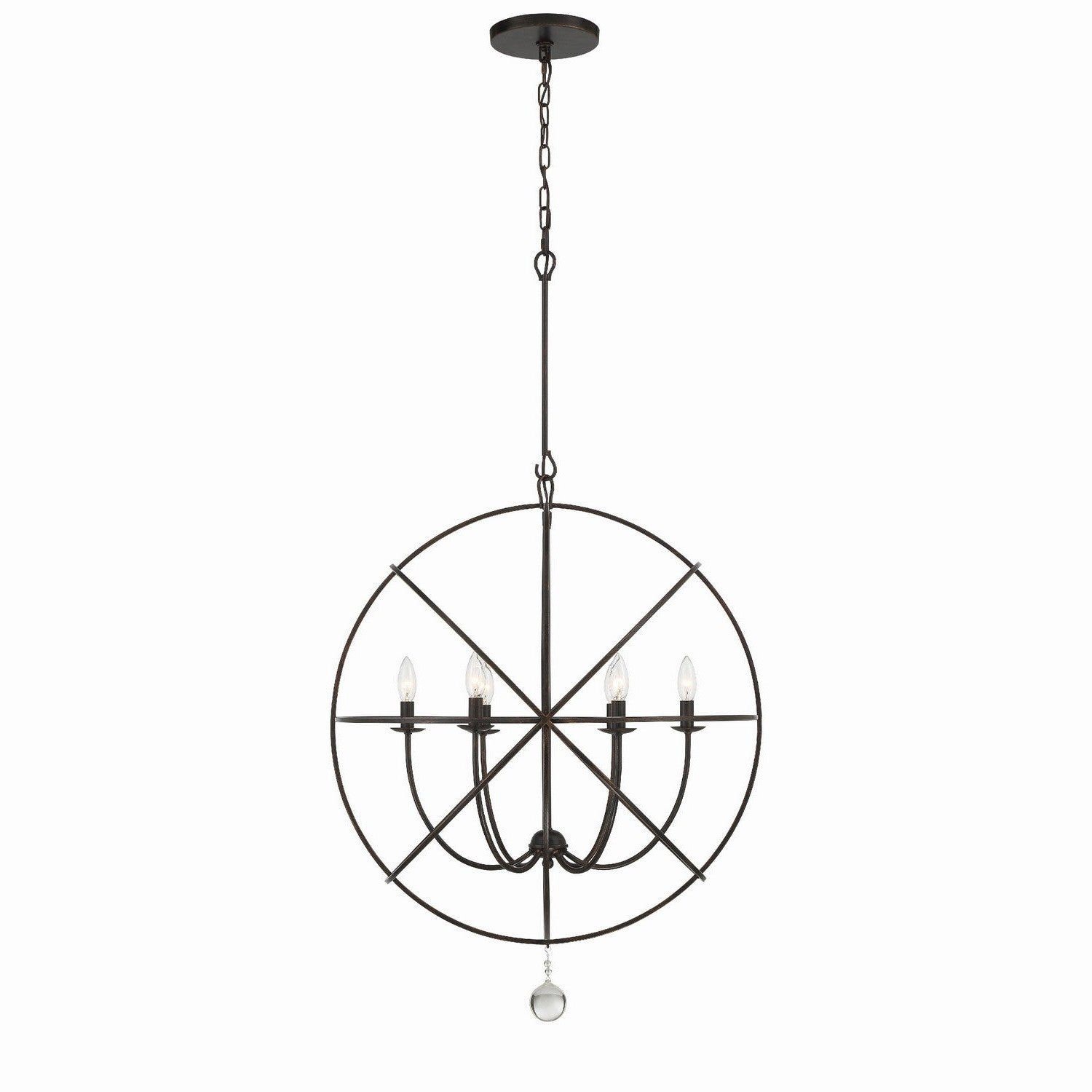 Crystorama - 9228-EB - Six Light Chandelier - Solaris - English Bronze