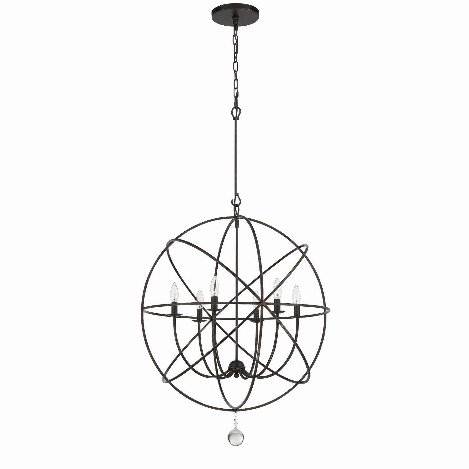 Crystorama - 9228-EB - Six Light Chandelier - Solaris - English Bronze