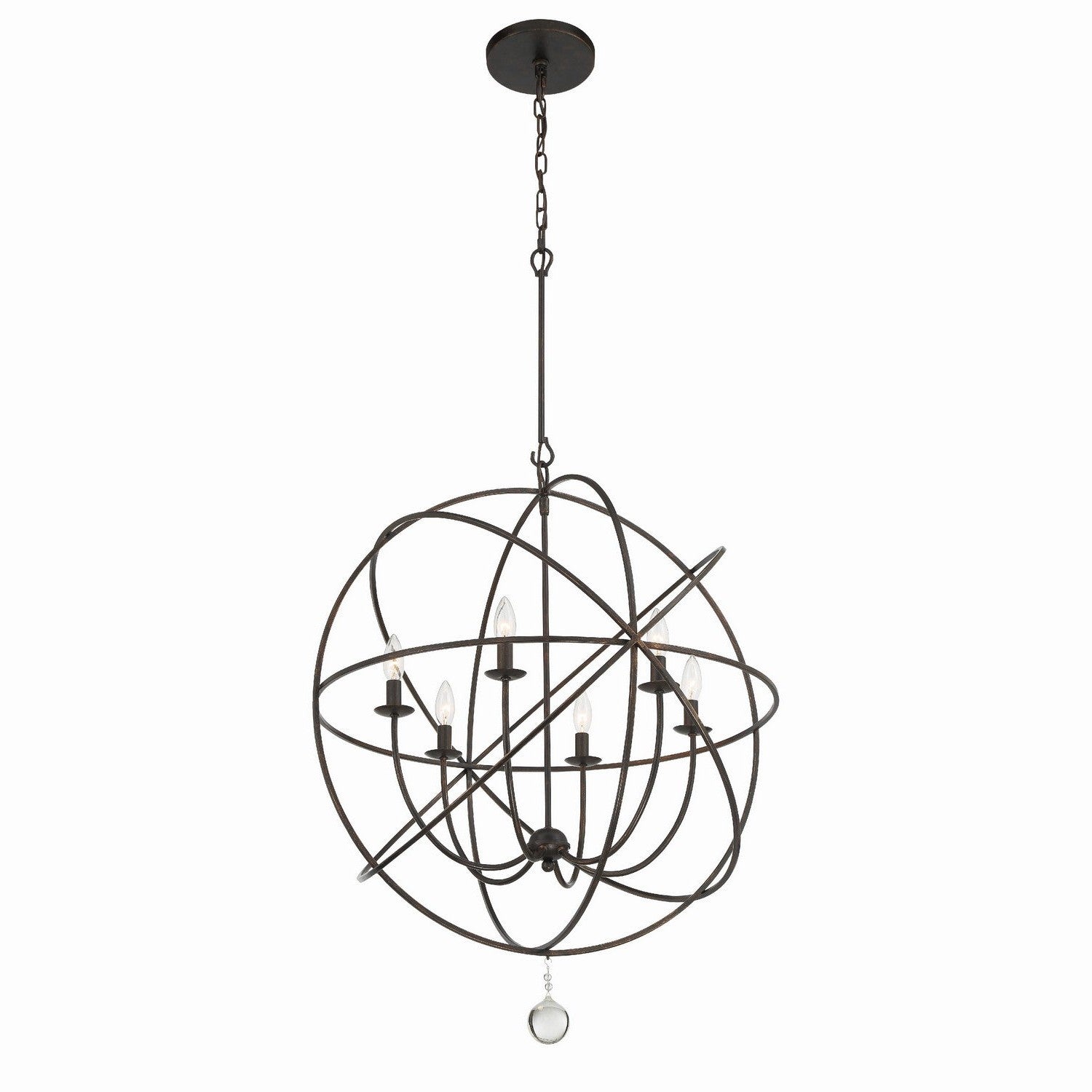 Crystorama - 9228-EB - Six Light Chandelier - Solaris - English Bronze