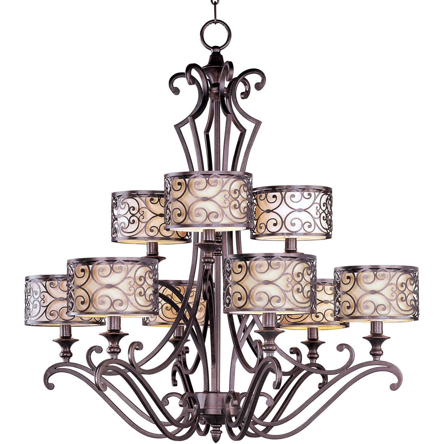 Maxim - 21156WHUB - Nine Light Chandelier - Mondrian - Umber Bronze