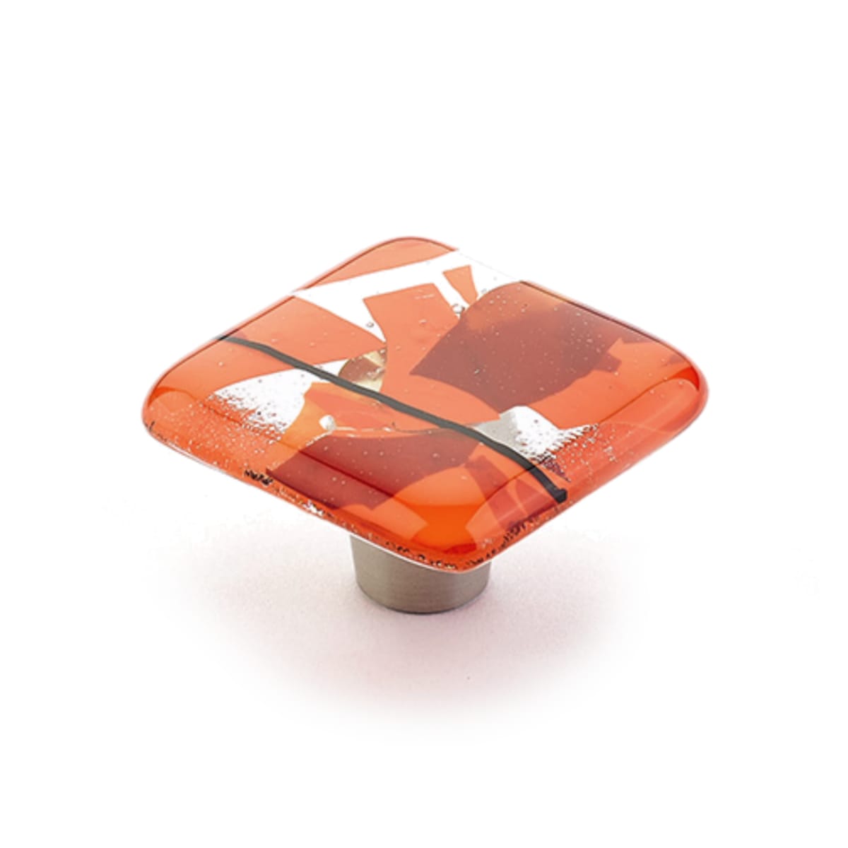 Ice 1-1/2"  Modern Designer Glass Square Glam Luxury Cabinet Knob Drawer Knob - Made in USA