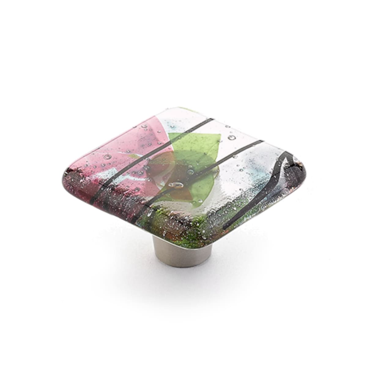 Ice 1-1/2"  Modern Designer Glass Square Glam Luxury Cabinet Knob Drawer Knob - Made in USA