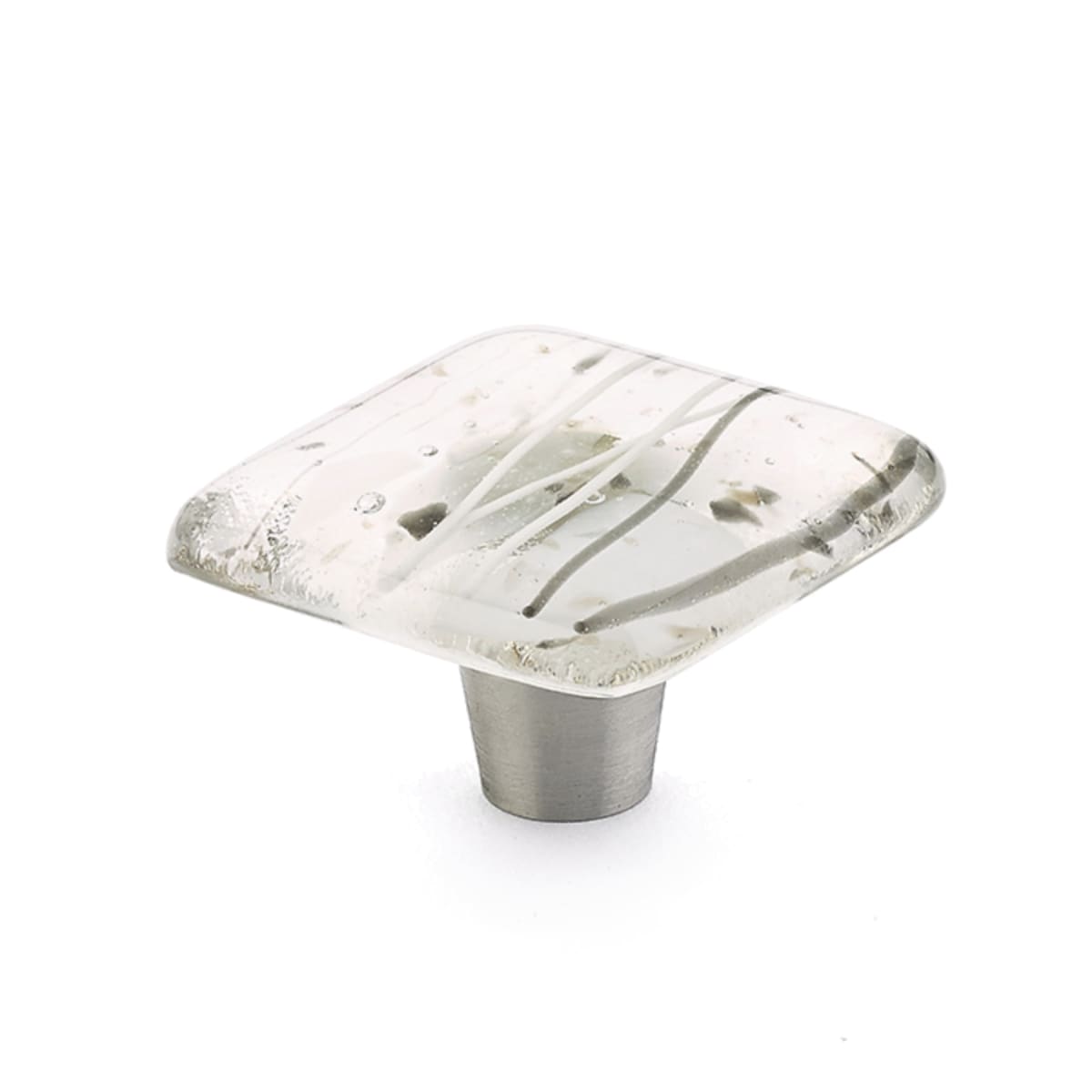 Ice 1-1/2"  Modern Designer Glass Square Glam Luxury Cabinet Knob Drawer Knob - Made in USA