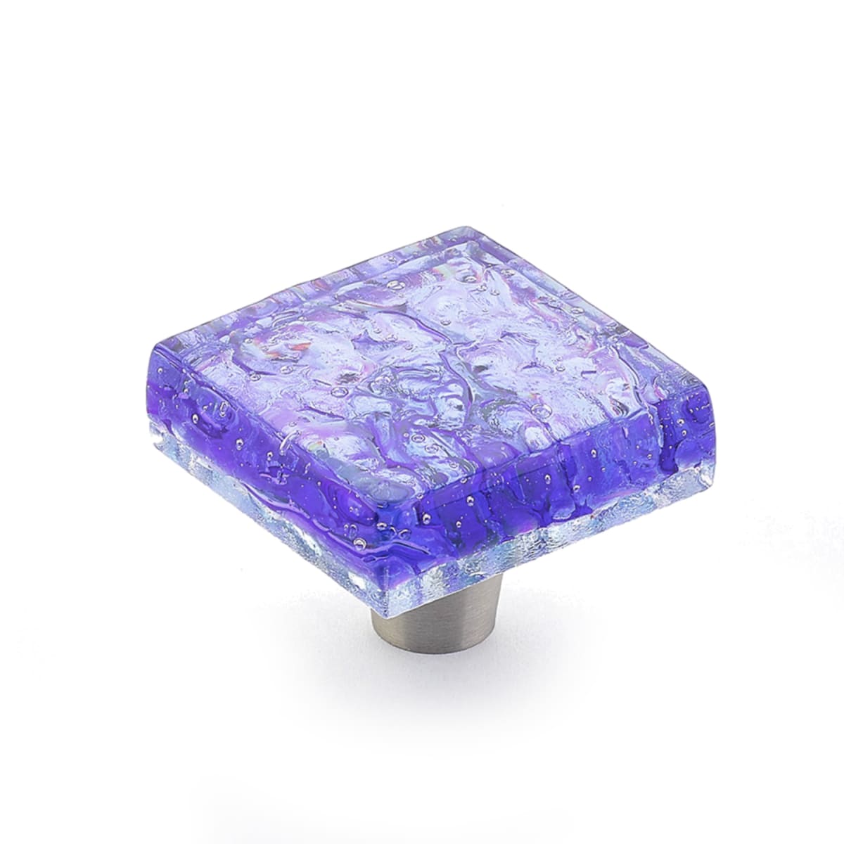 Ice 1-1/2"  Modern Designer Glass Square Glam Luxury Cabinet Knob Drawer Knob - Made in USA