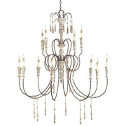 Currey and Company - 9117 - 12 Light Chandelier - Hannah Collection - Stockholm White/Rust